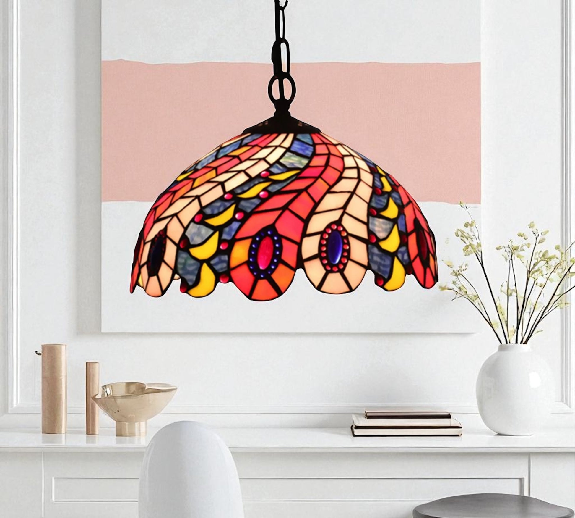 CDH 12" Tiffany Pendant Lamp 30cm shade (12705C)