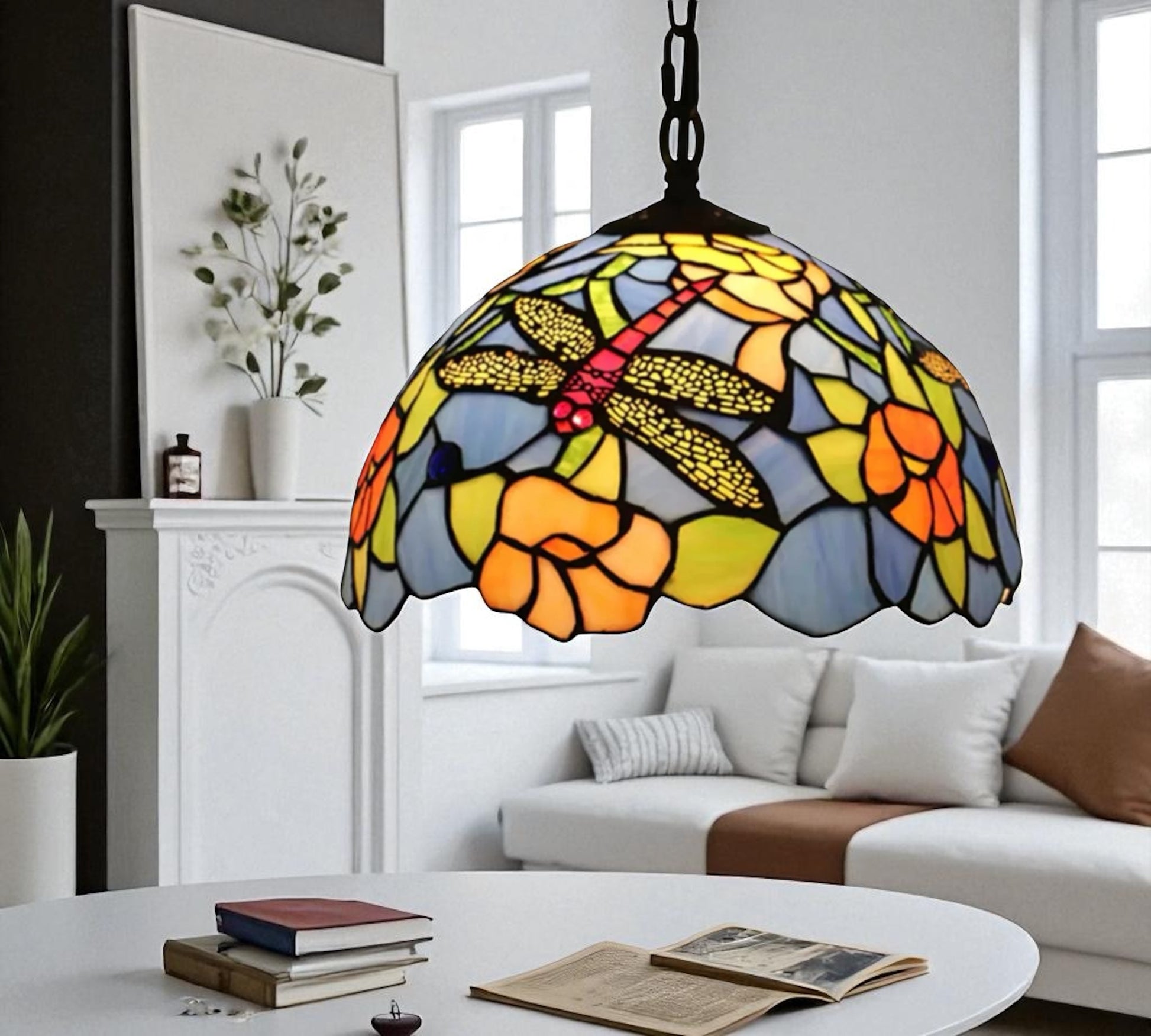 CDH 12" Tiffany Pendant Lamp 30cm shade (12716C)