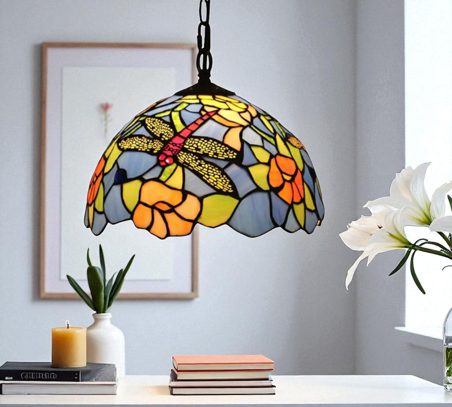 CDH 12" Tiffany Pendant Lamp 30cm shade (12716C)