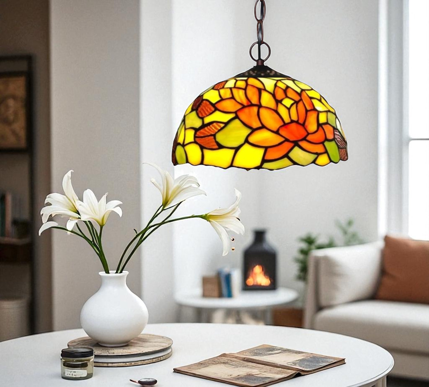 CDH 12" Tiffany Pendant Lamp 30cm shade (12719C)