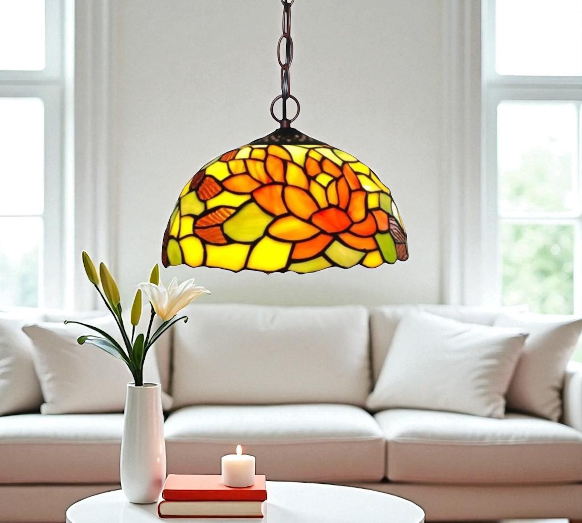 CDH 12" Tiffany Pendant Lamp 30cm shade (12719C)