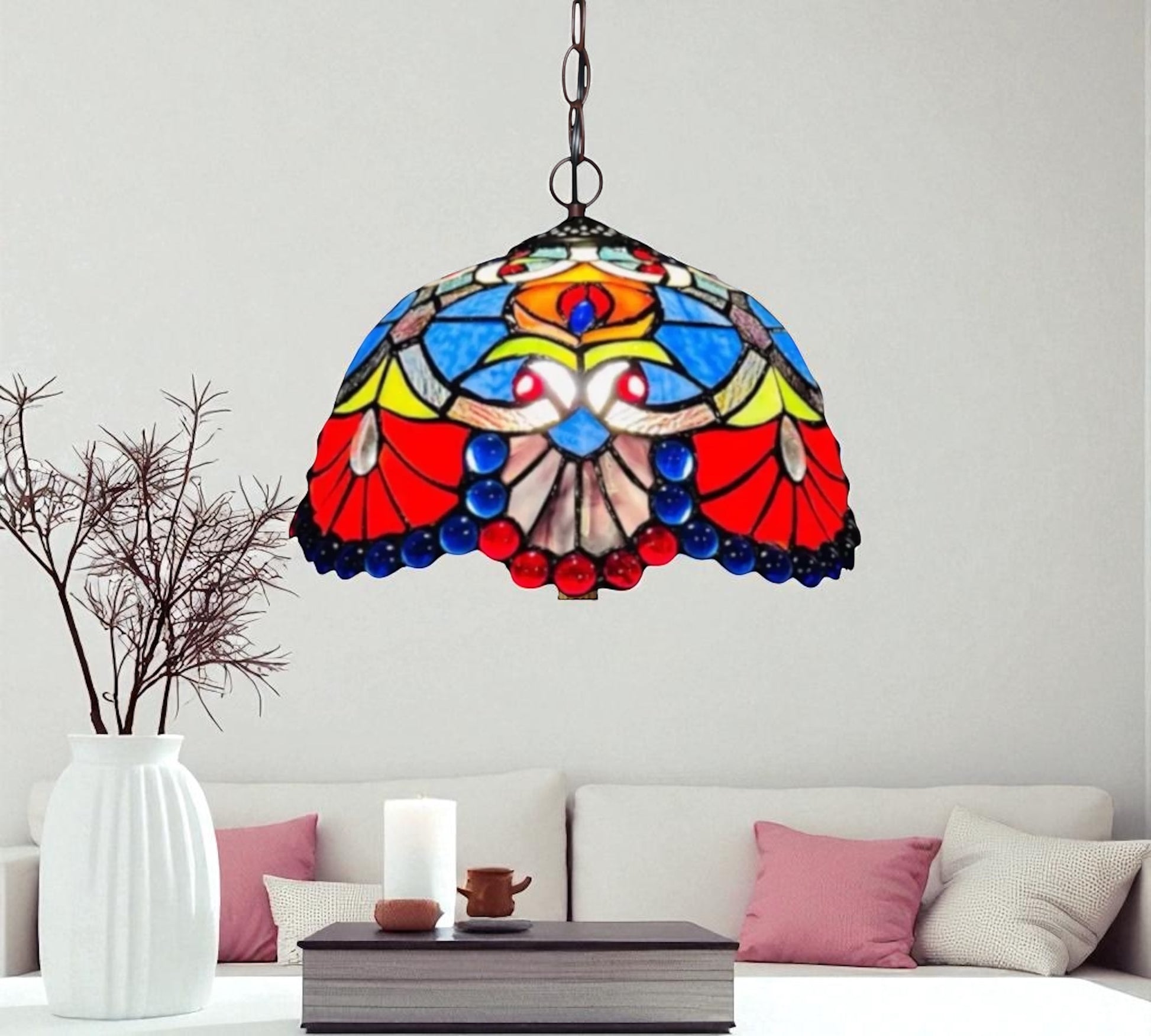 CDH 12" Tiffany Pendant Lamp 30cm shade (12725C)