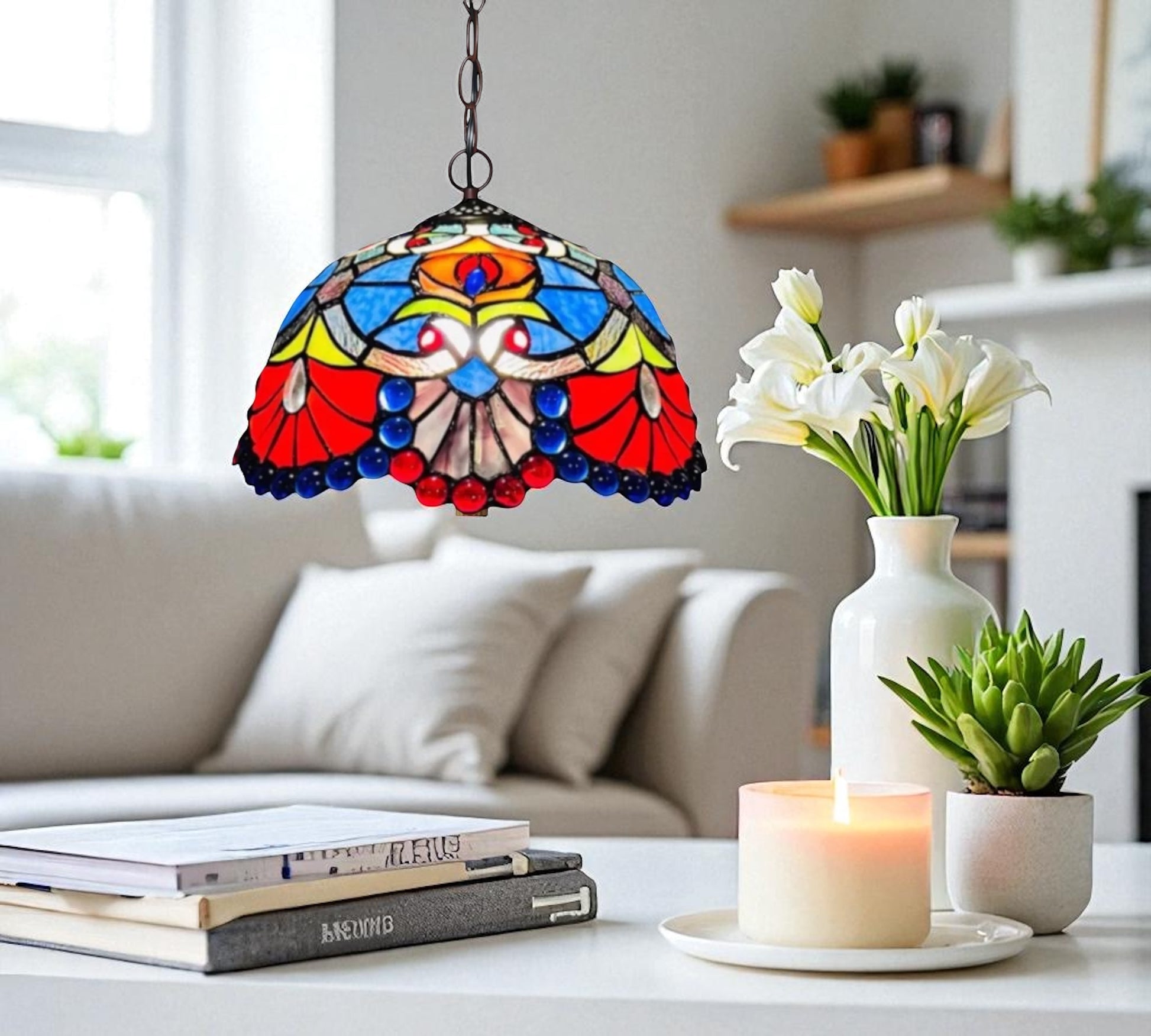 CDH 12" Tiffany Pendant Lamp 30cm shade (12725C)