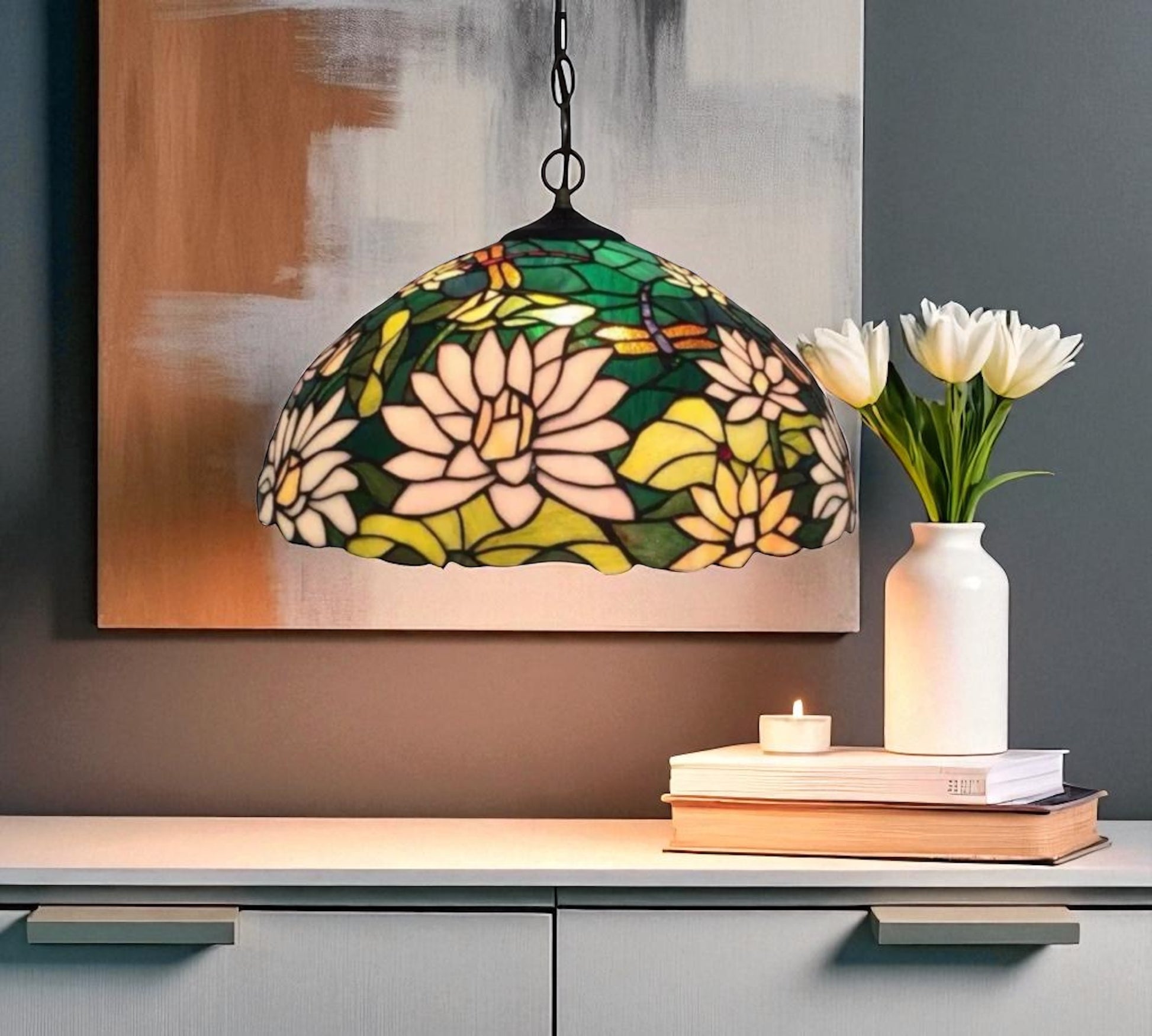 CDH 12" Tiffany Pendant Lamp 30cm shade (12800C)
