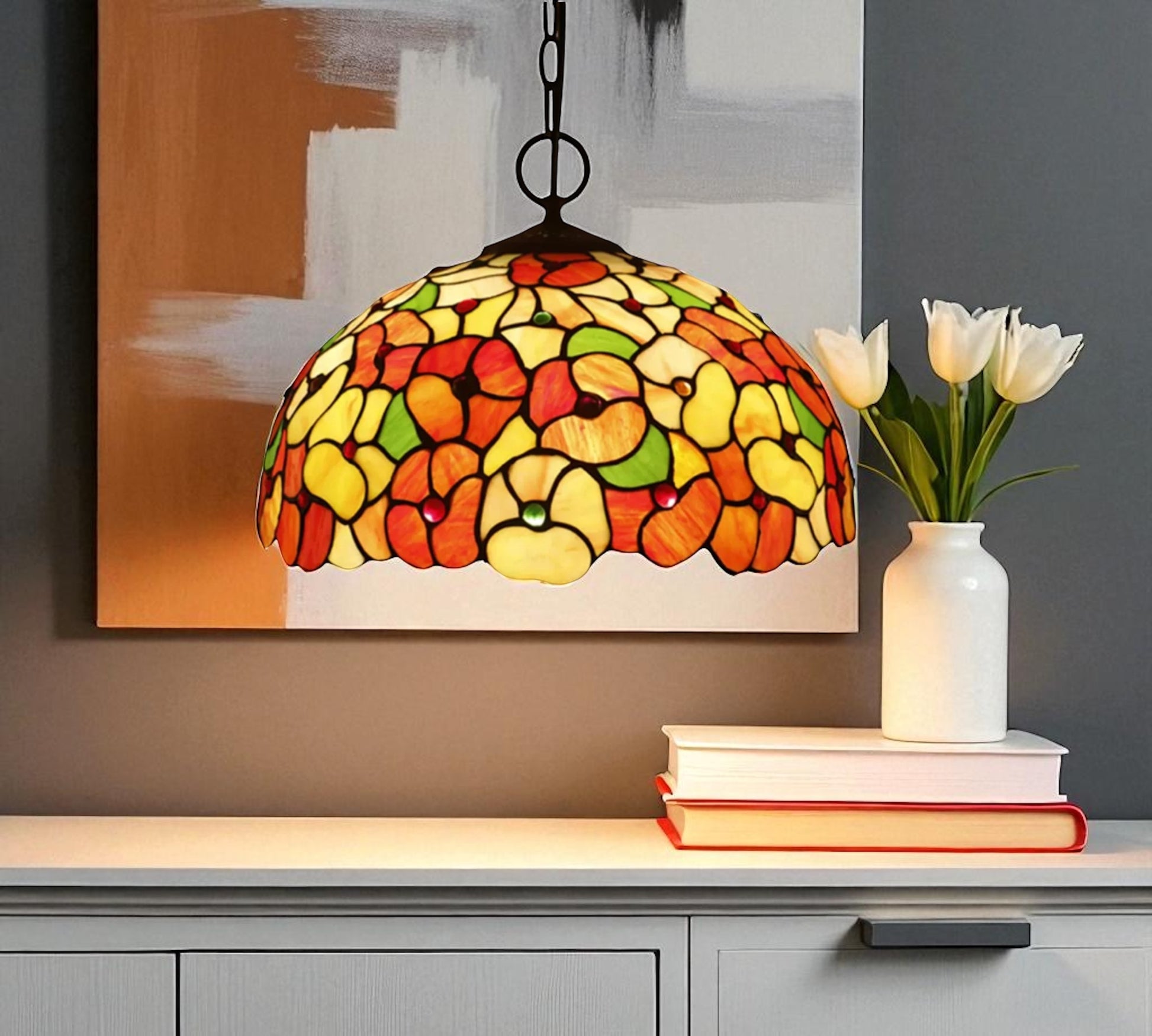 CDH 12" Tiffany Pendant Lamp 30cm shade (12805C)