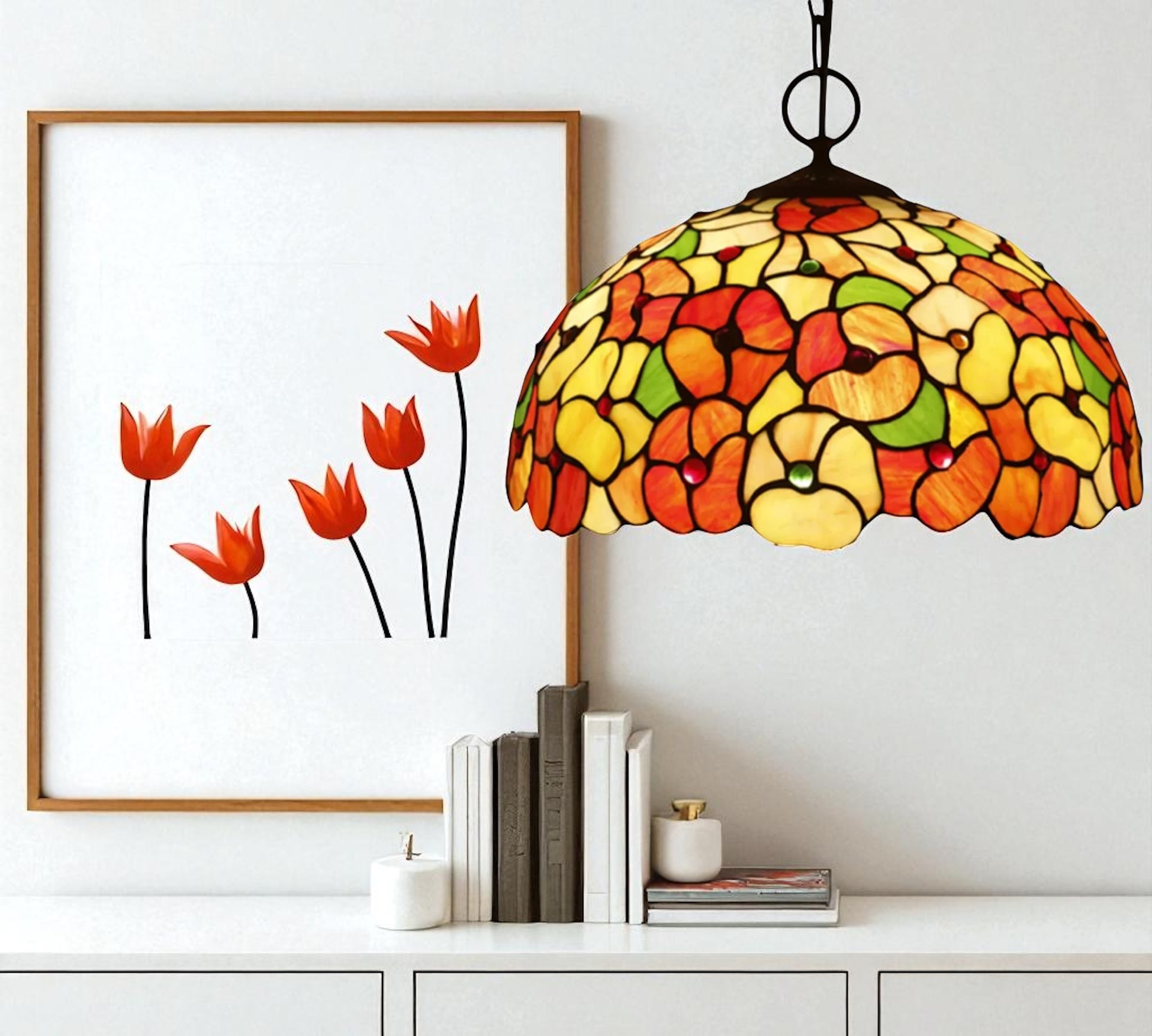 CDH 12" Tiffany Pendant Lamp 30cm shade (12805C)
