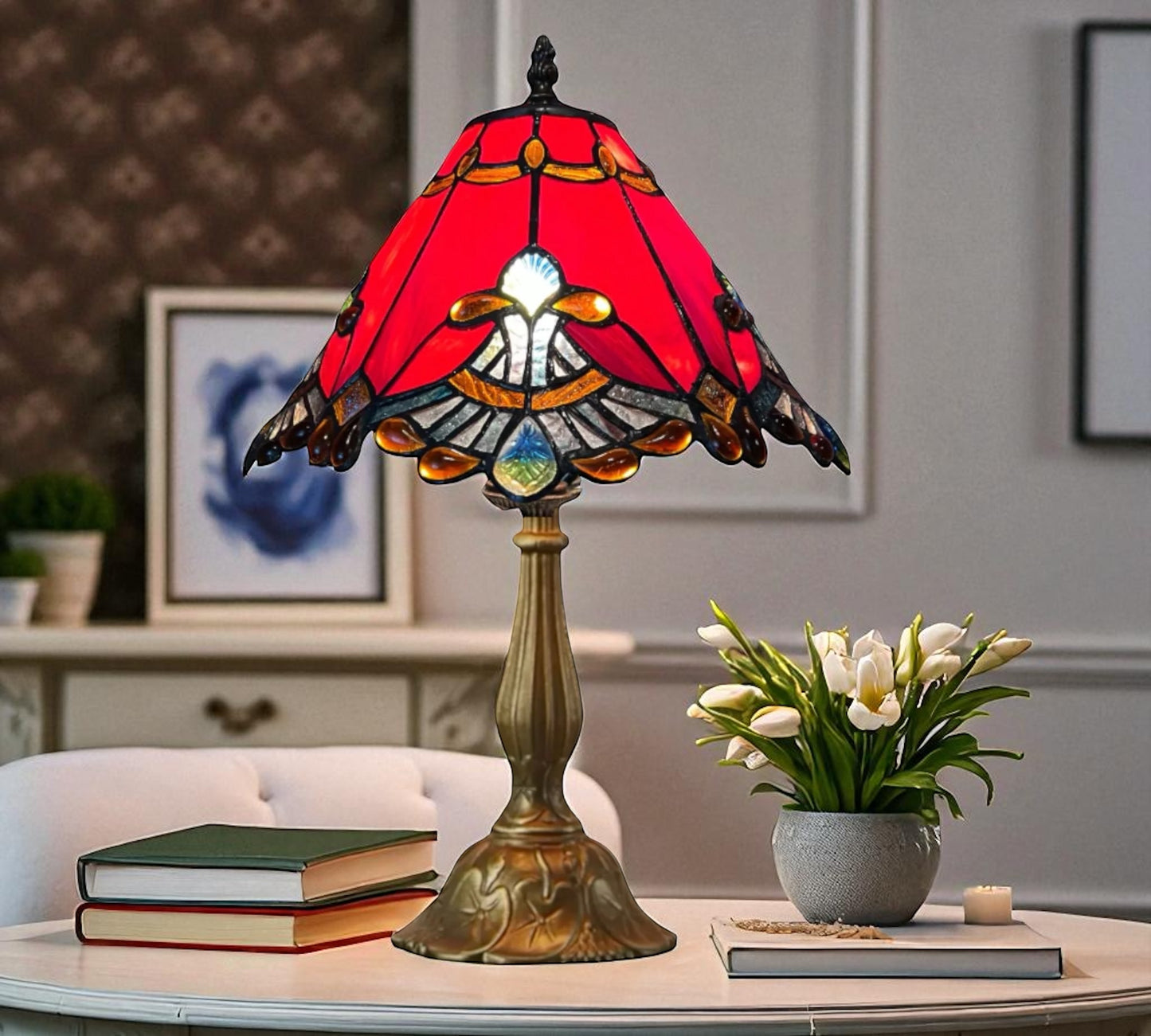 CDH 12" Tiffany Table Lamp (12001R)