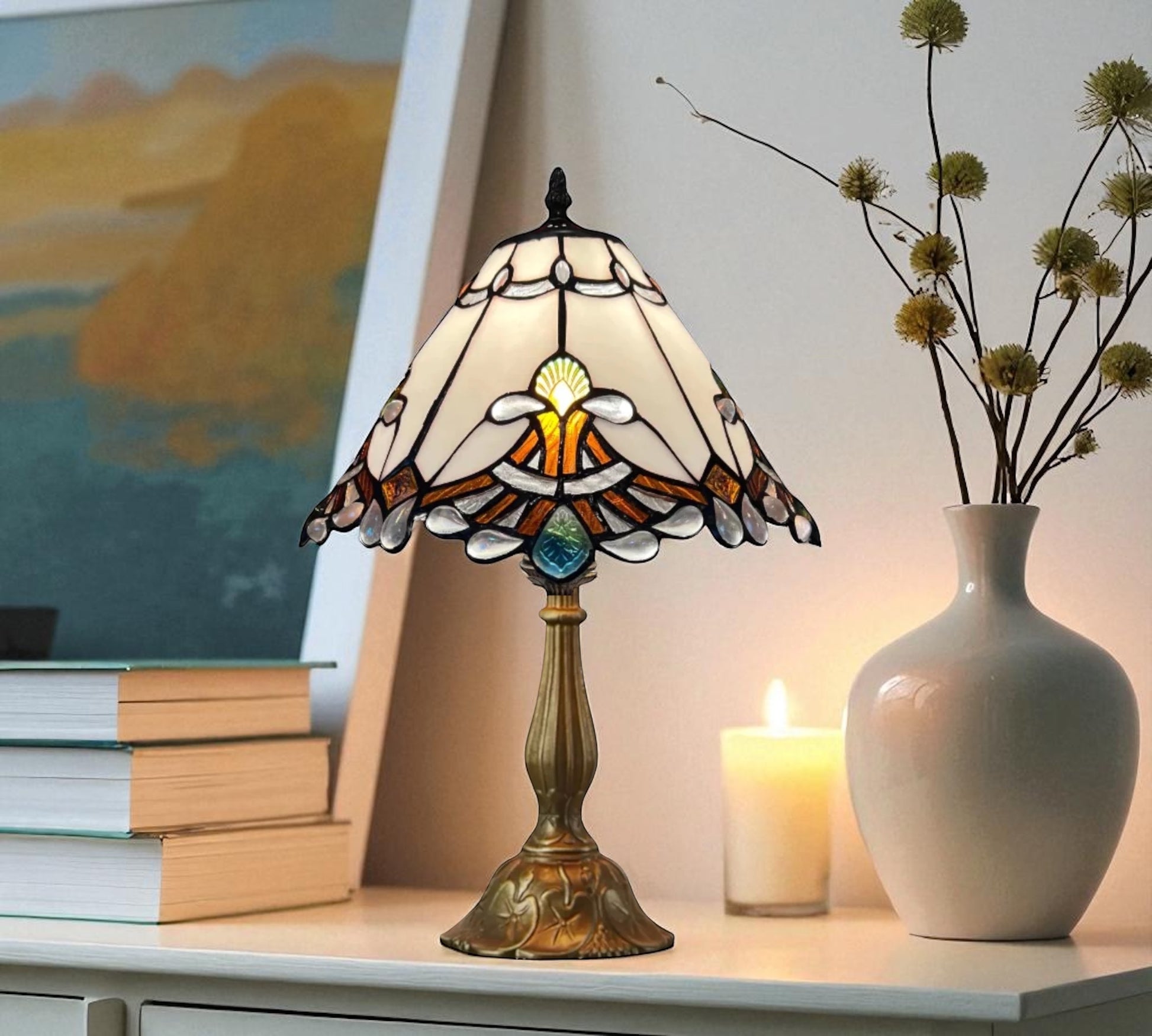CDH 12" Tiffany Table Lamp (12001W)