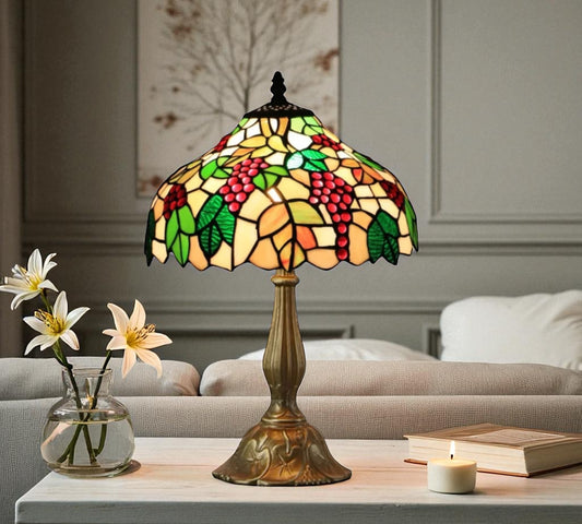 CDH 12" Tiffany Table Lamp (12095) GRAPE
