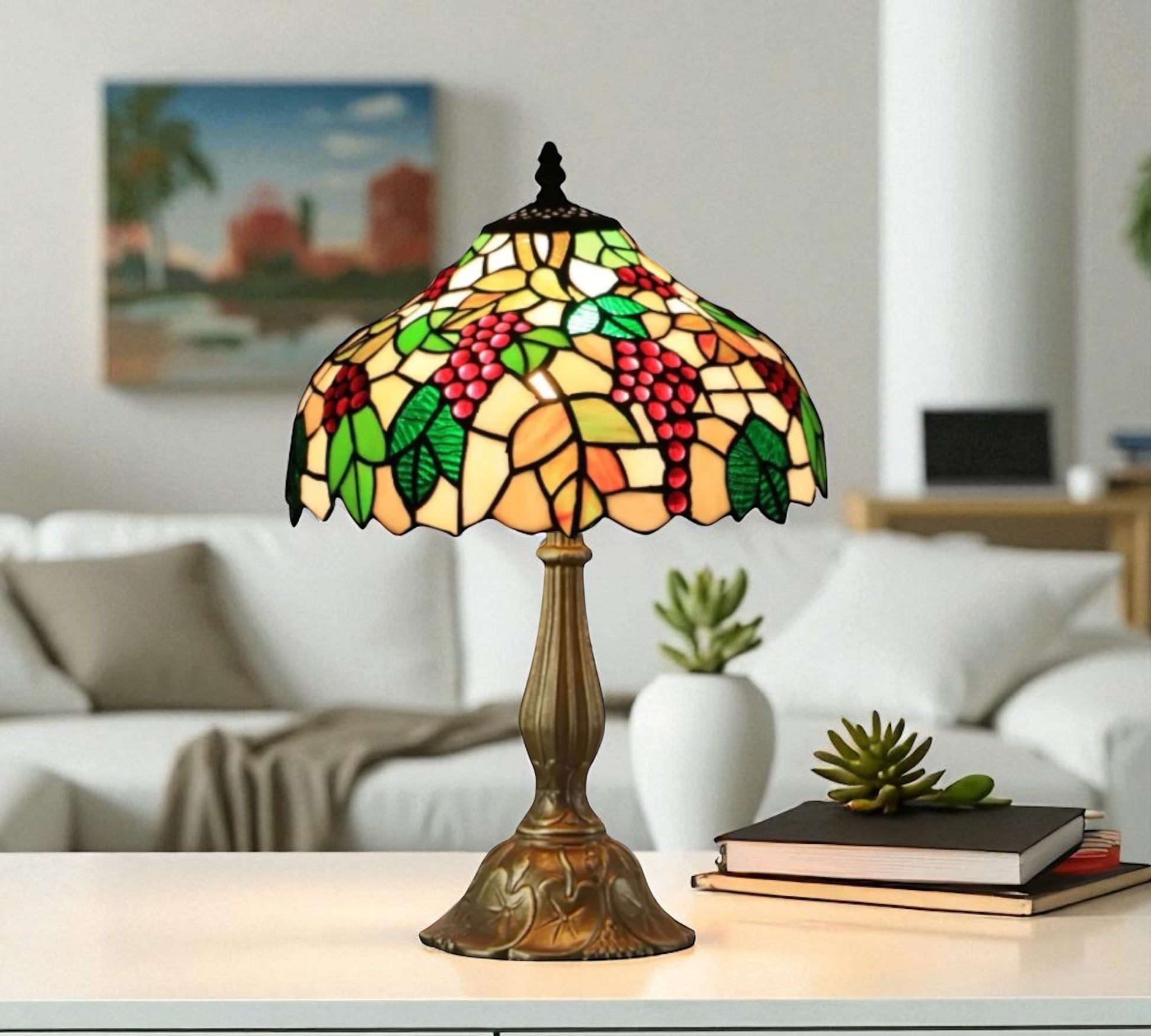 CDH 12" Tiffany Table Lamp (12095)CDH 12" Tiffany Table Lamp (12095)