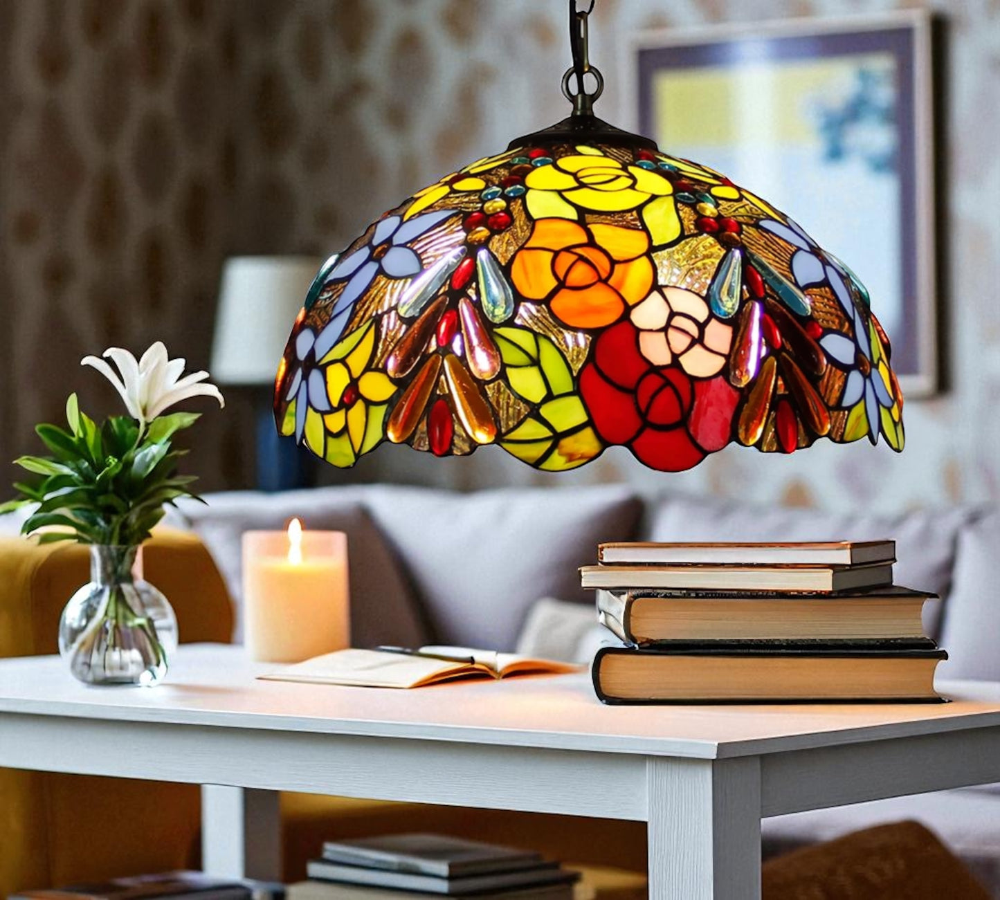 CDH 16" Tiffany Pendant Lamp 40cm shade (15016C)