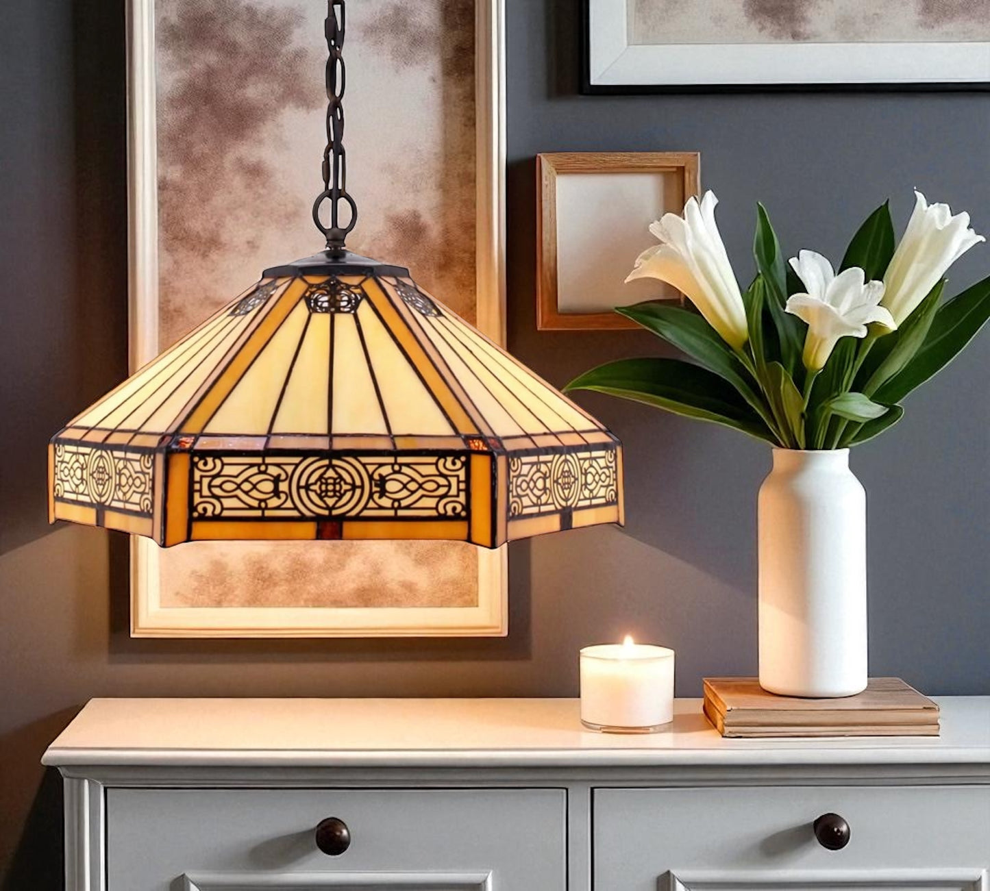 CDH 16" Tiffany Pendant Lamp 40cm shade (16004C)