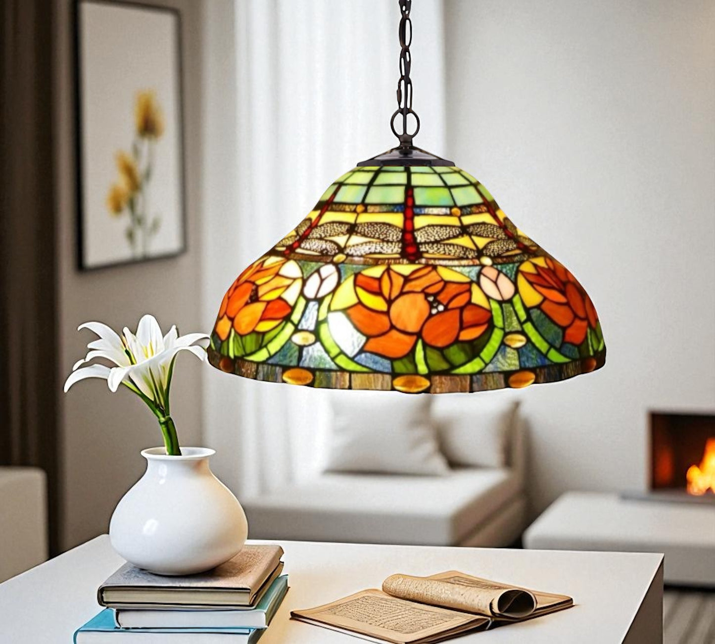 CDH 16" Tiffany Pendant Lamp 40cm shade (16006C)