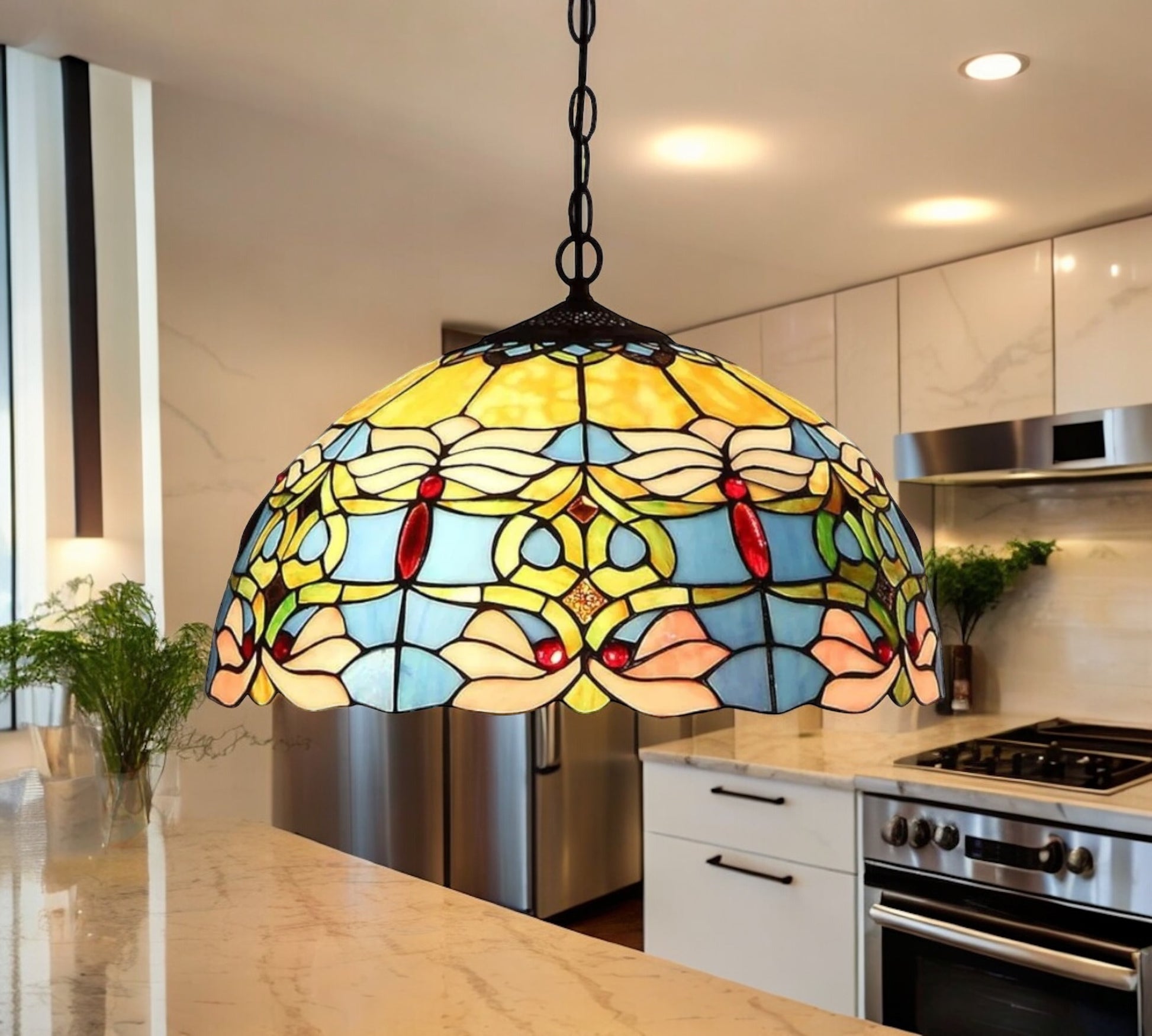 CDH 16" Tiffany Pendant Lamp 40cm shade (16016C)