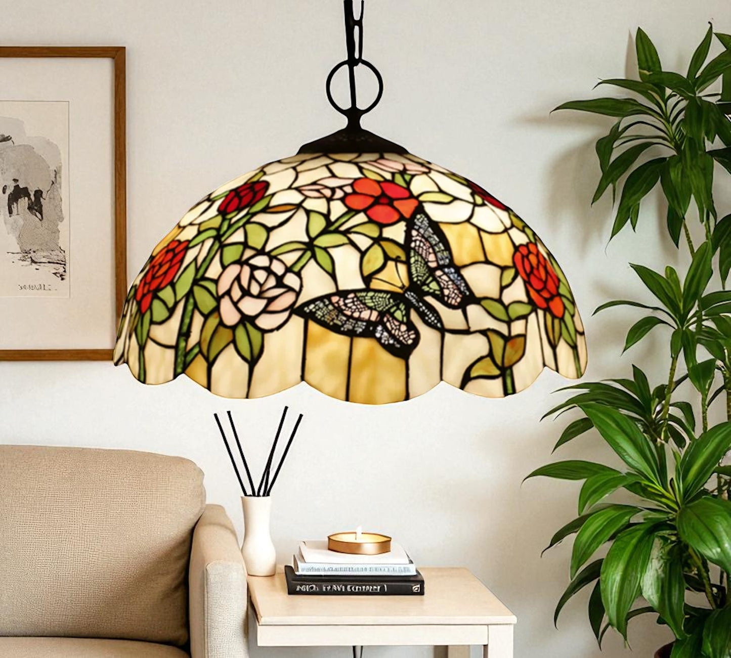 CDH 16" Tiffany Pendant Lamp 40cm shade (16023C)