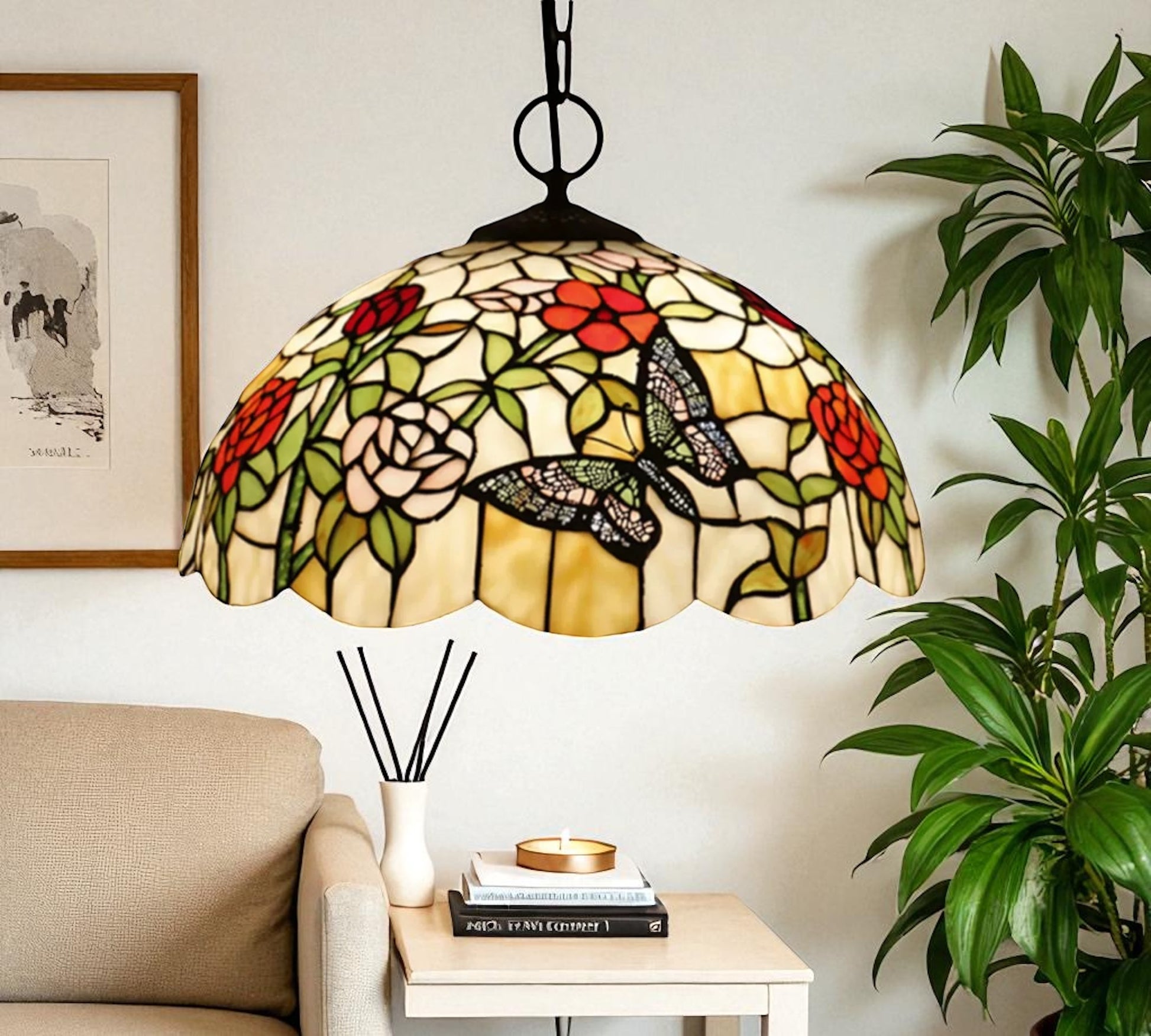 CDH 16" Tiffany Pendant Lamp 40cm shade (16023C)