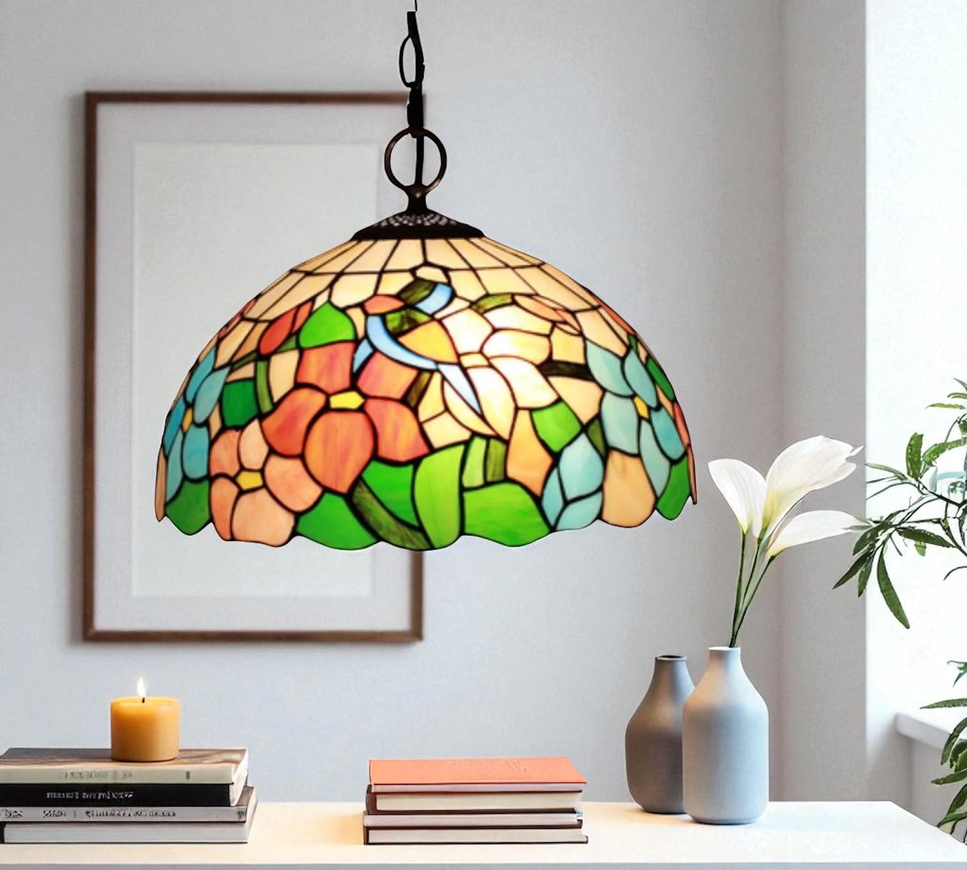 CDH 16" Tiffany Pendant Lamp 40cm shade (16027C)