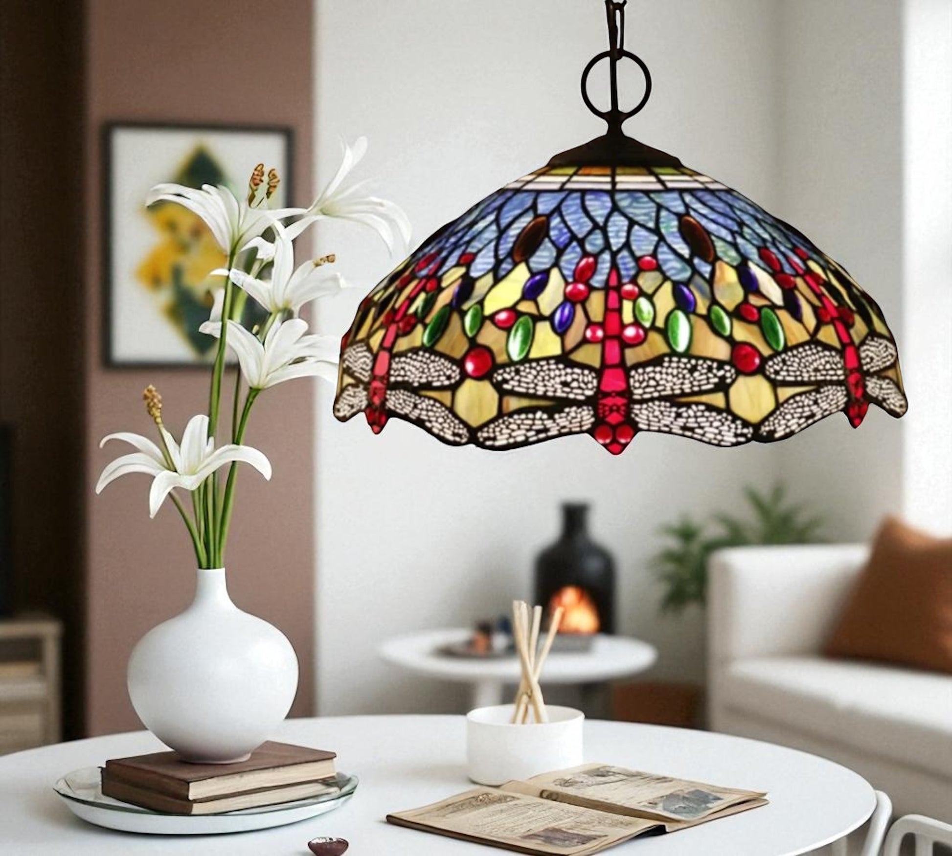CDH 16" Tiffany Pendant Lamp 40cm shade (16031C)