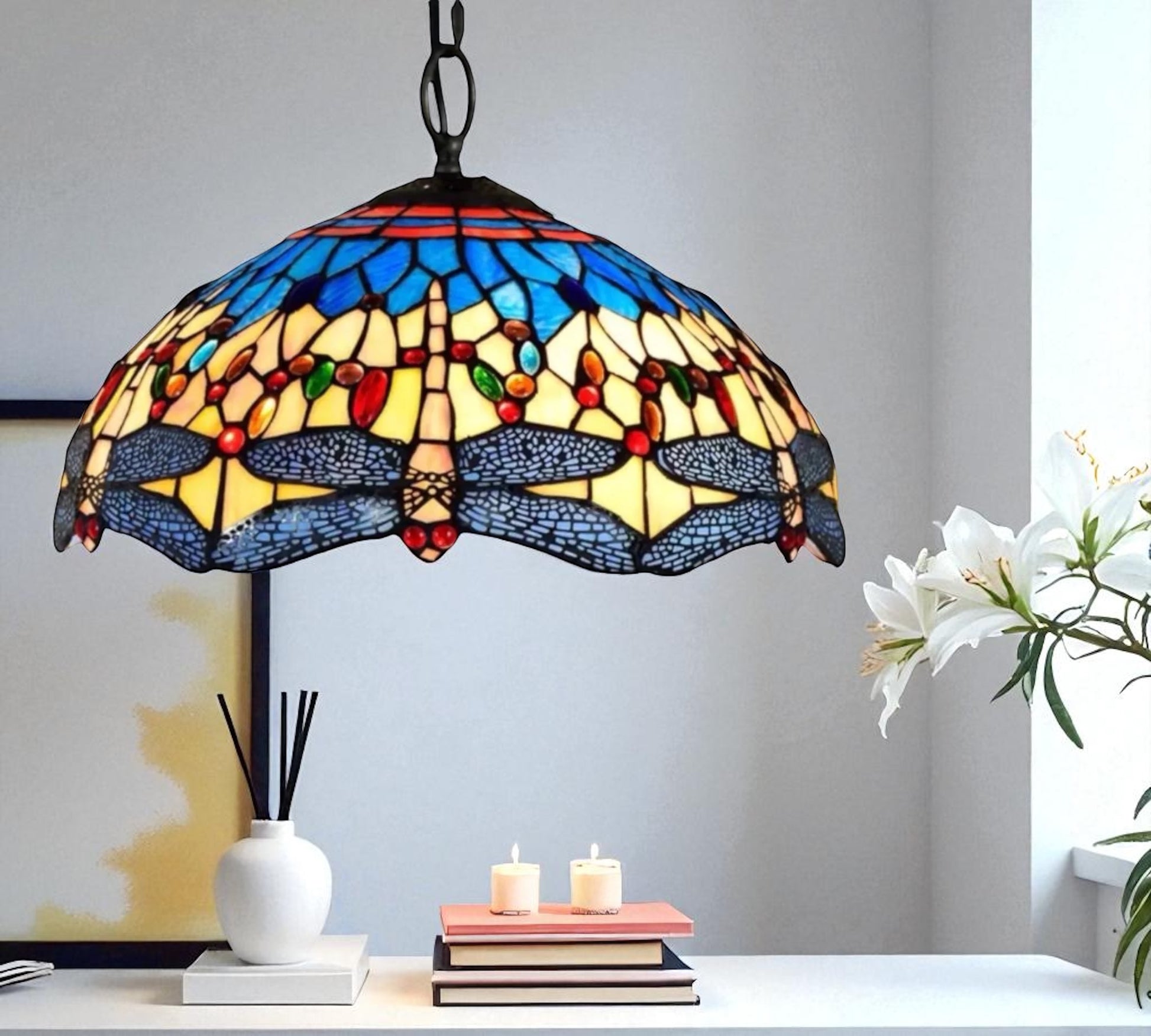 CDH 16" Tiffany Pendant Lamp 40cm shade (16033C)