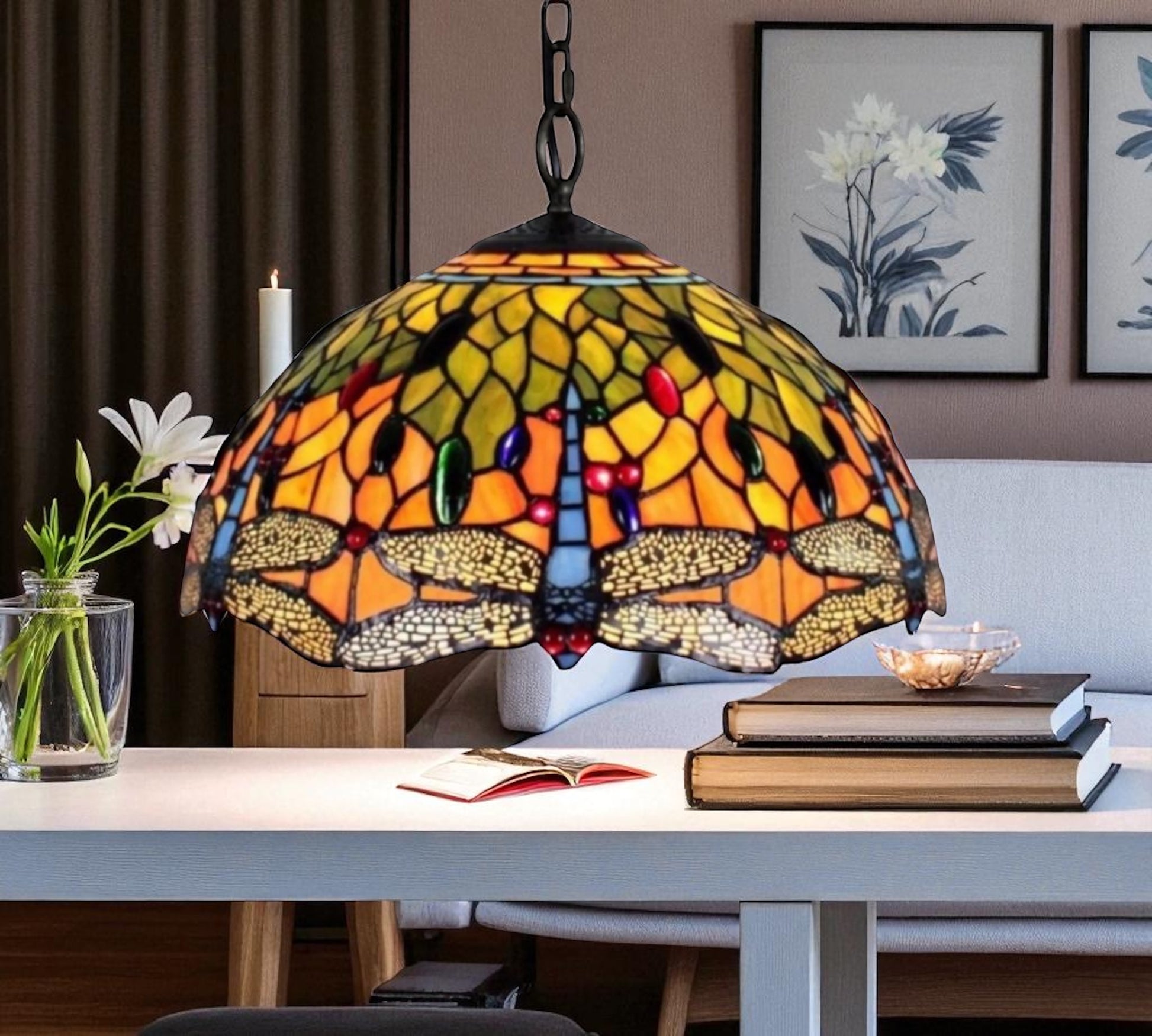CDH 16" Tiffany Pendant Lamp 40cm shade (16034C)