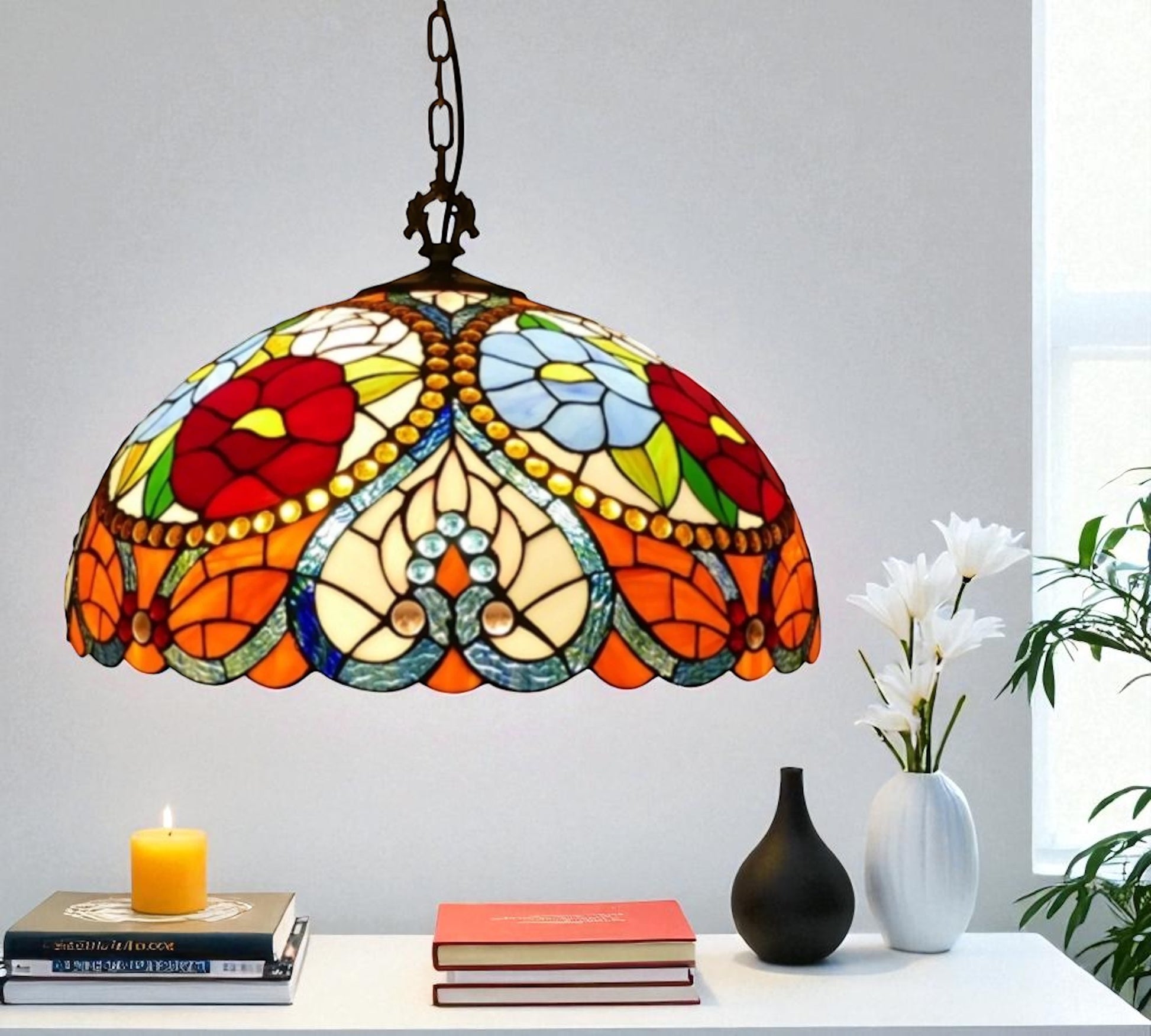 CDH 16" Tiffany Pendant Lamp 40cm shade (16043C)