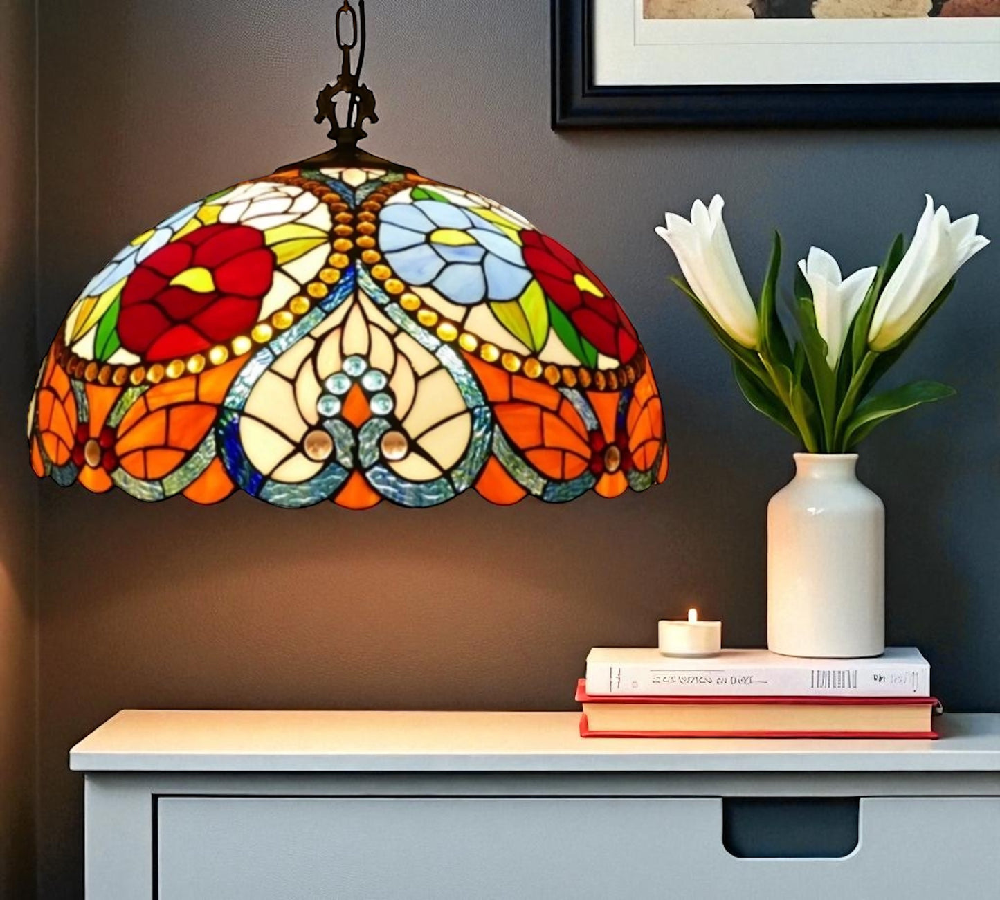 CDH 16" Tiffany Pendant Lamp 40cm shade (16043C)