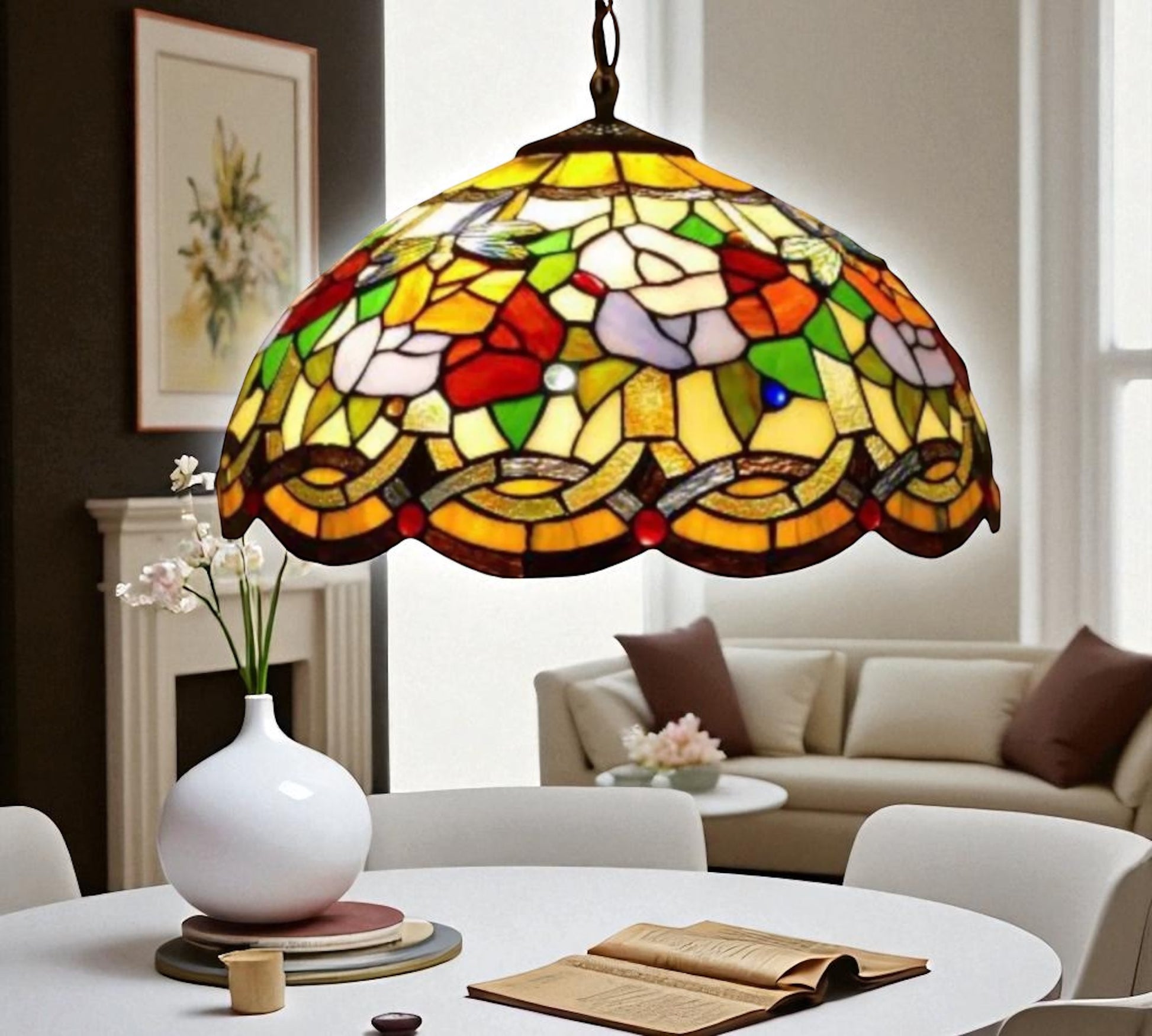 CDH 16" Tiffany Pendant Lamp 40cm shade (16072)