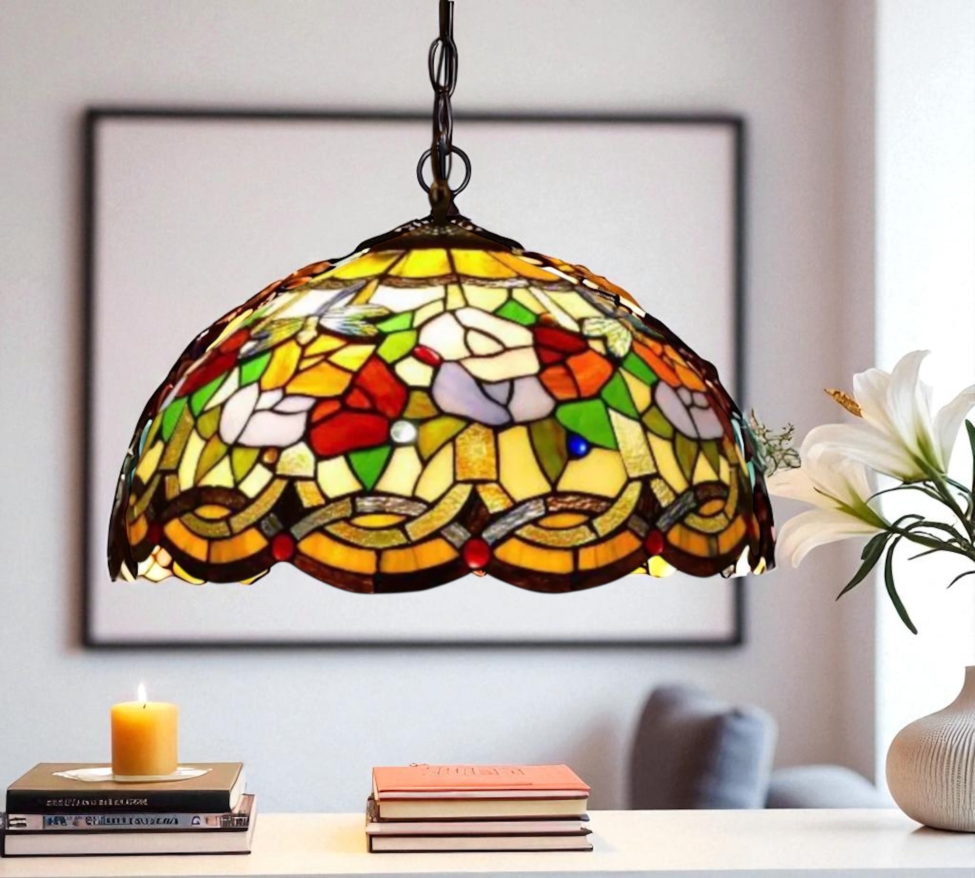 CDH 16" Tiffany Pendant Lamp 40cm shade (16072)
