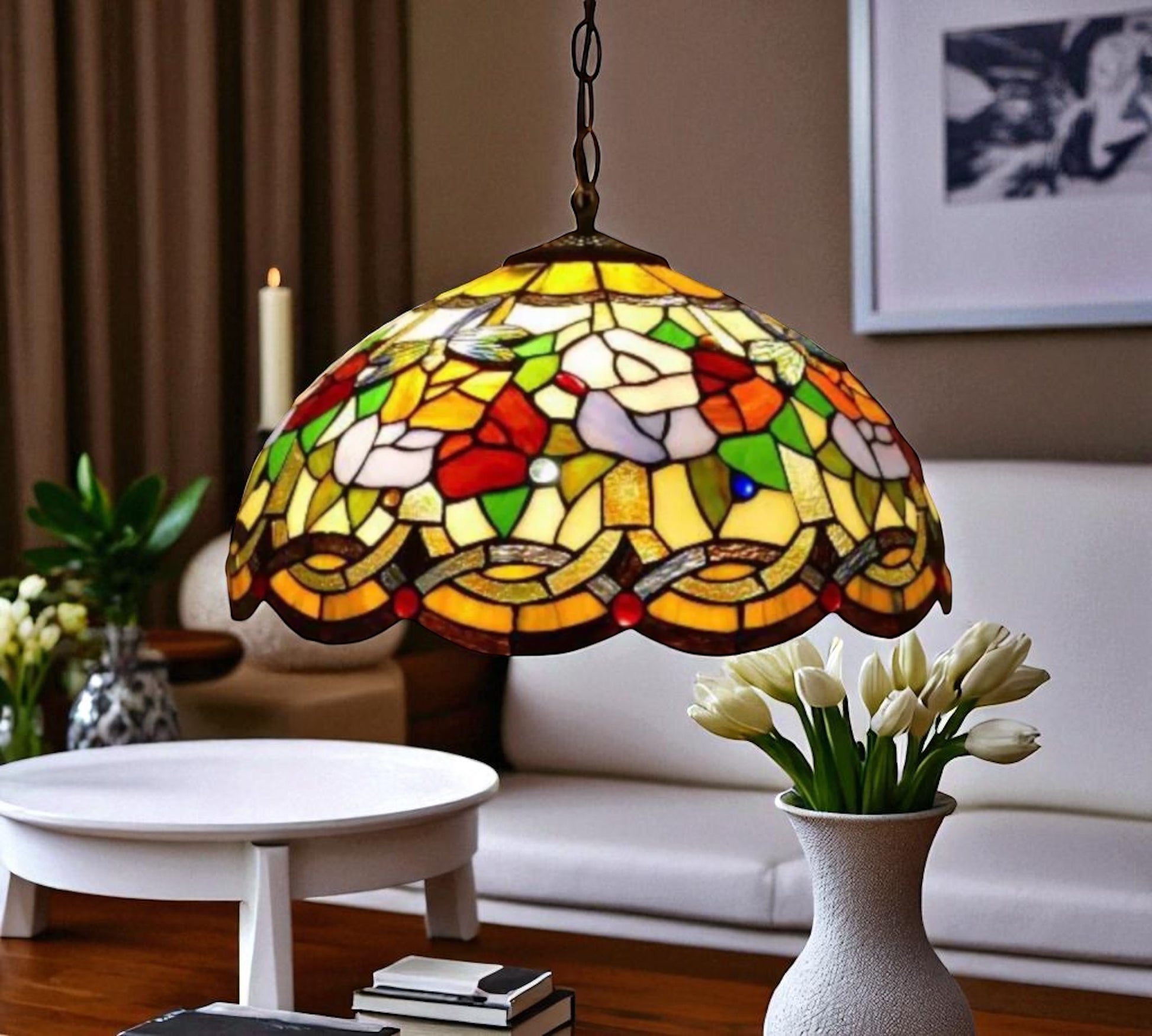CDH 16" Tiffany Pendant Lamp 40cm shade (16072)