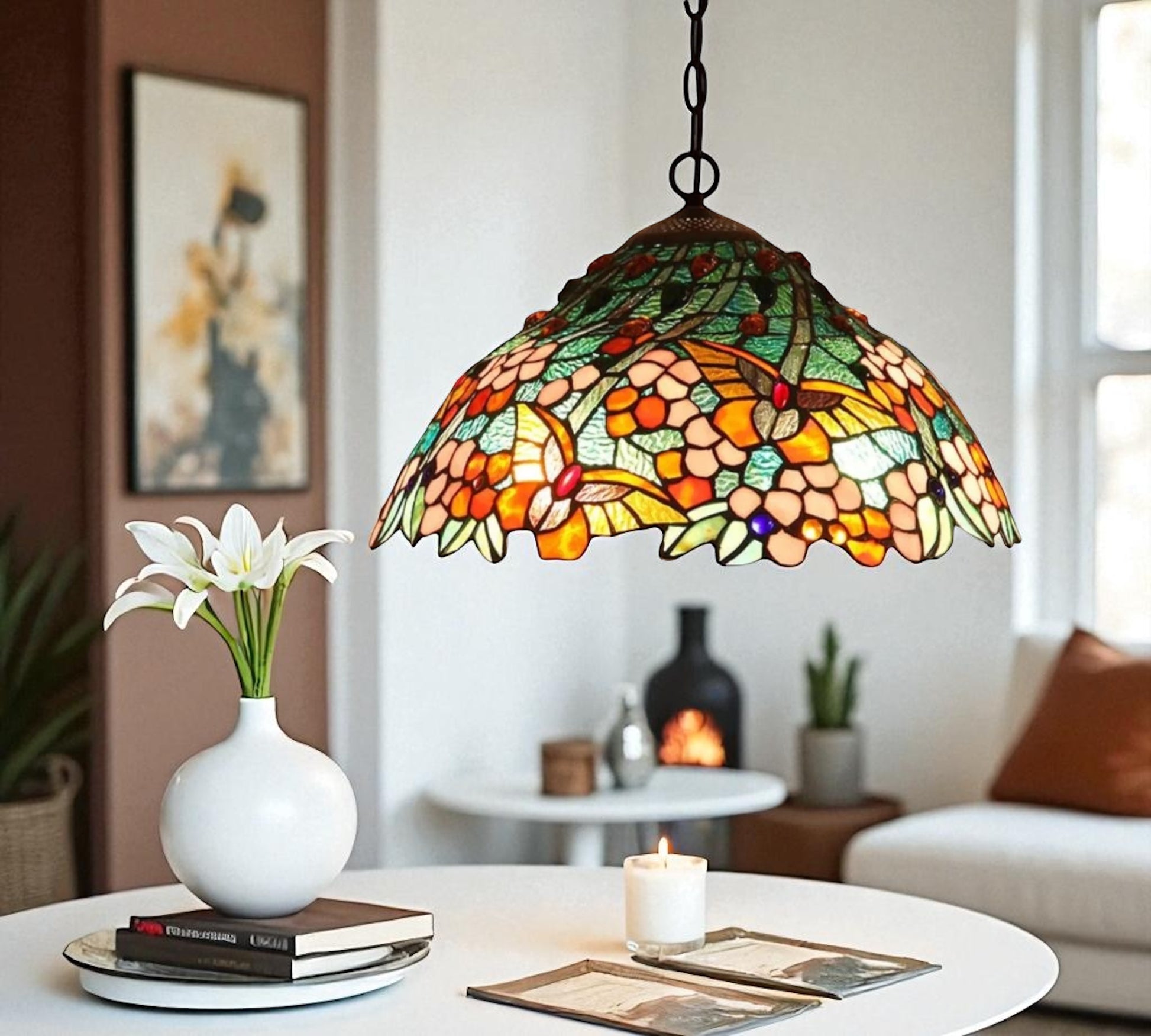 CDH 16" Tiffany Pendant Lamp 40cm shade (16075C)