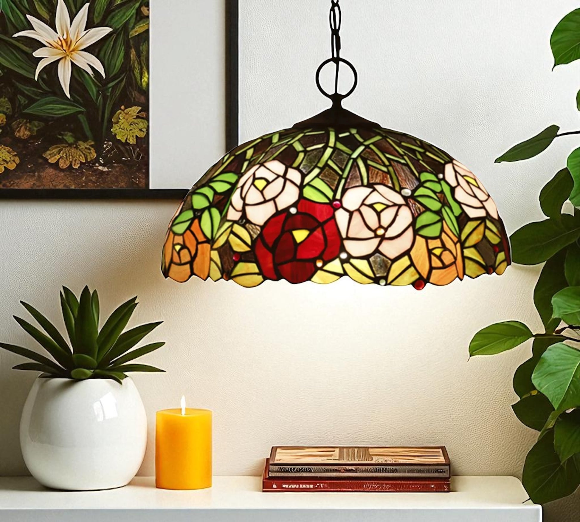CDH 16" Tiffany Pendant Lamp 40cm shade (16078C)