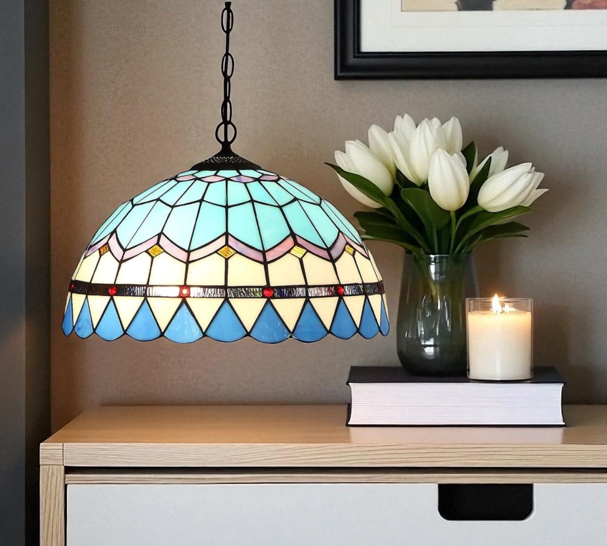 CDH 16" Tiffany Pendant Lamp 40cm shade (16101C)