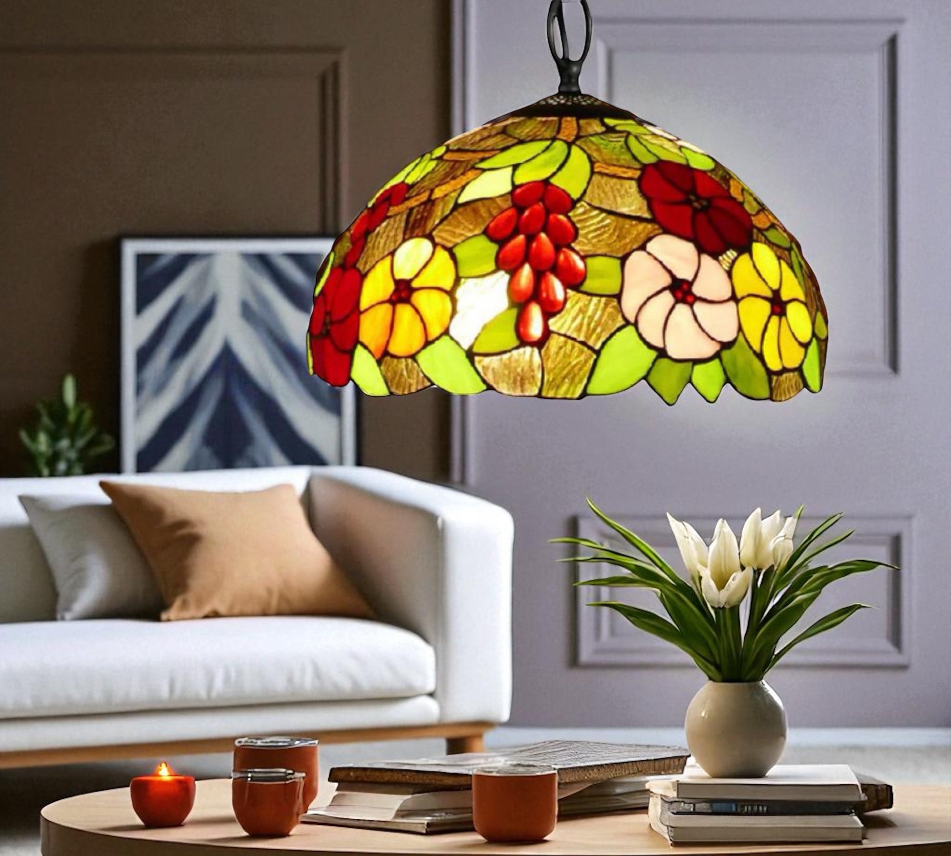 CDH 16" Tiffany Pendant Lamp 40cm shade (16115C)