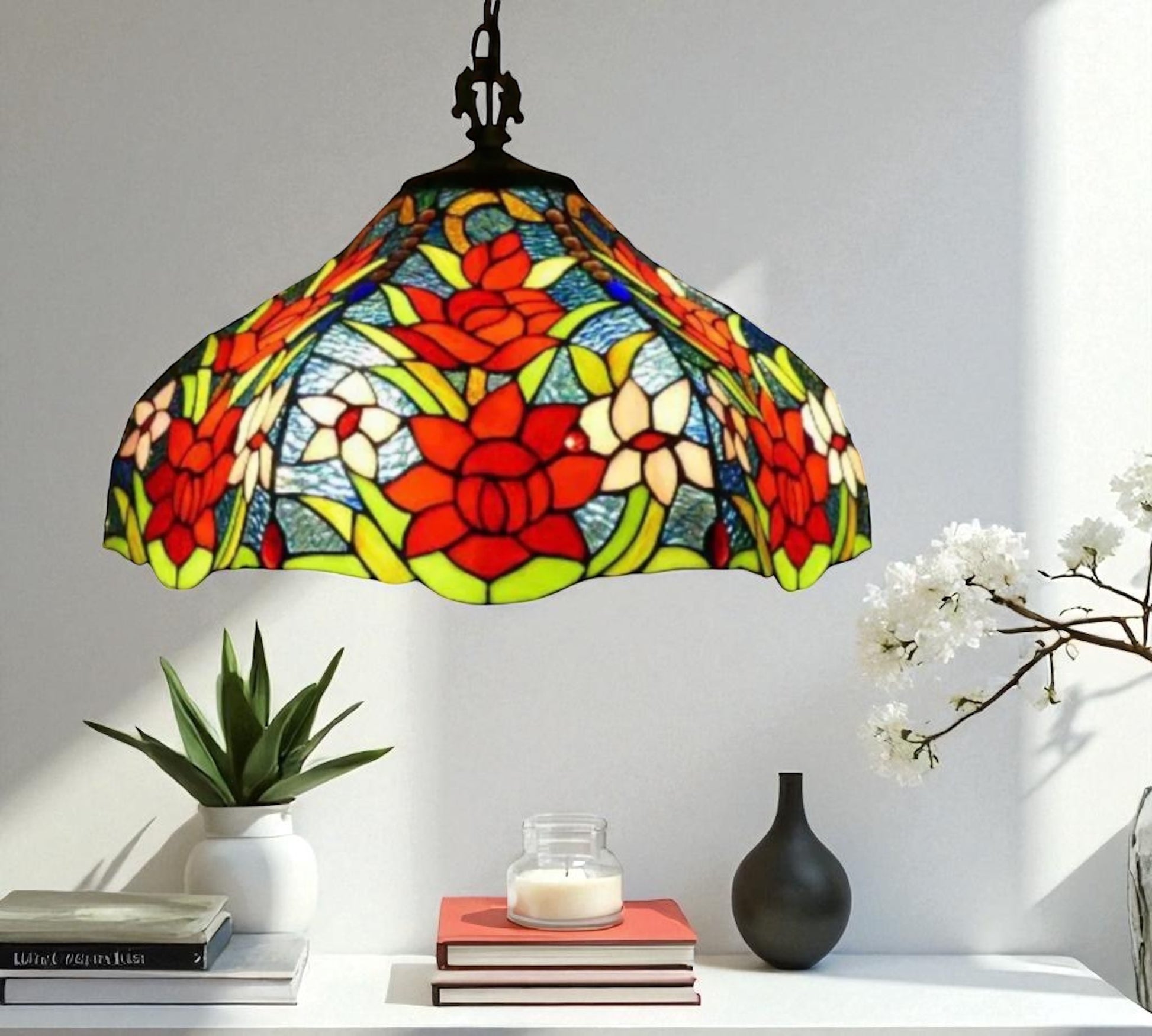 CDH 16" Tiffany Pendant Lamp 40cm shade (16118C)