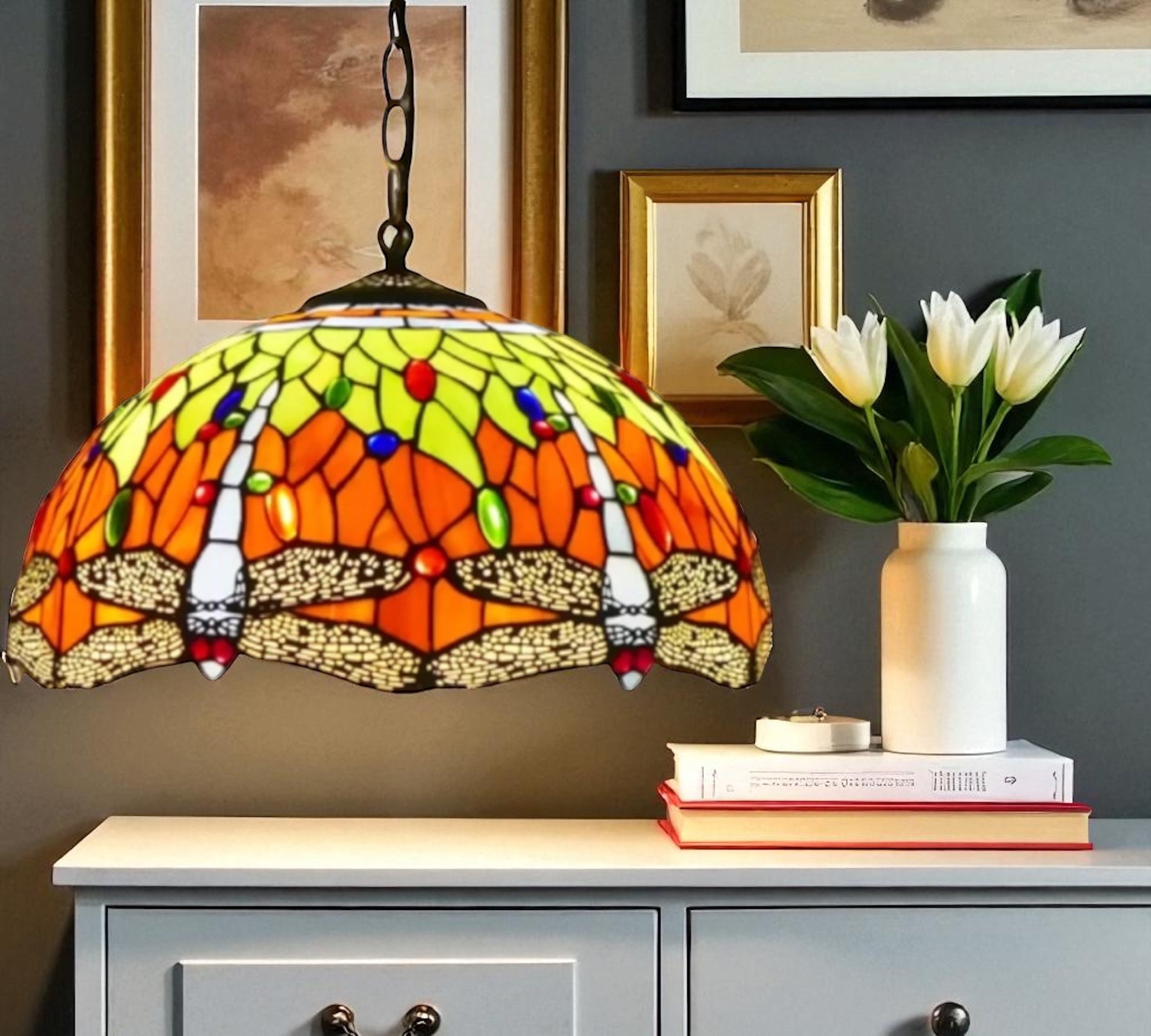 CDH 16" Tiffany Pendant Lamp 40cm shade (16812C)