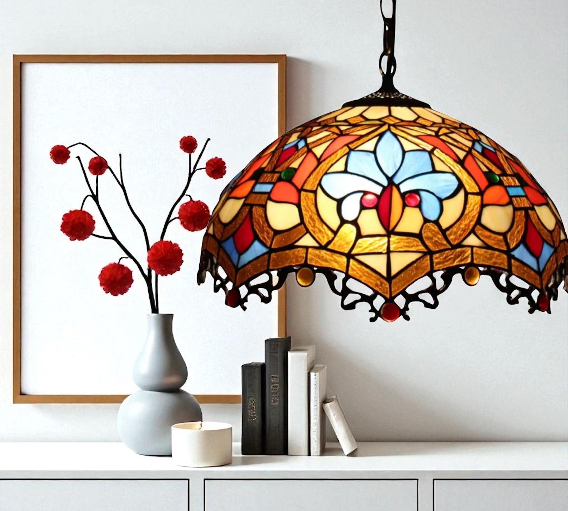 CDH 16" Tiffany Pendant Lamp 40cm shade (18006C)