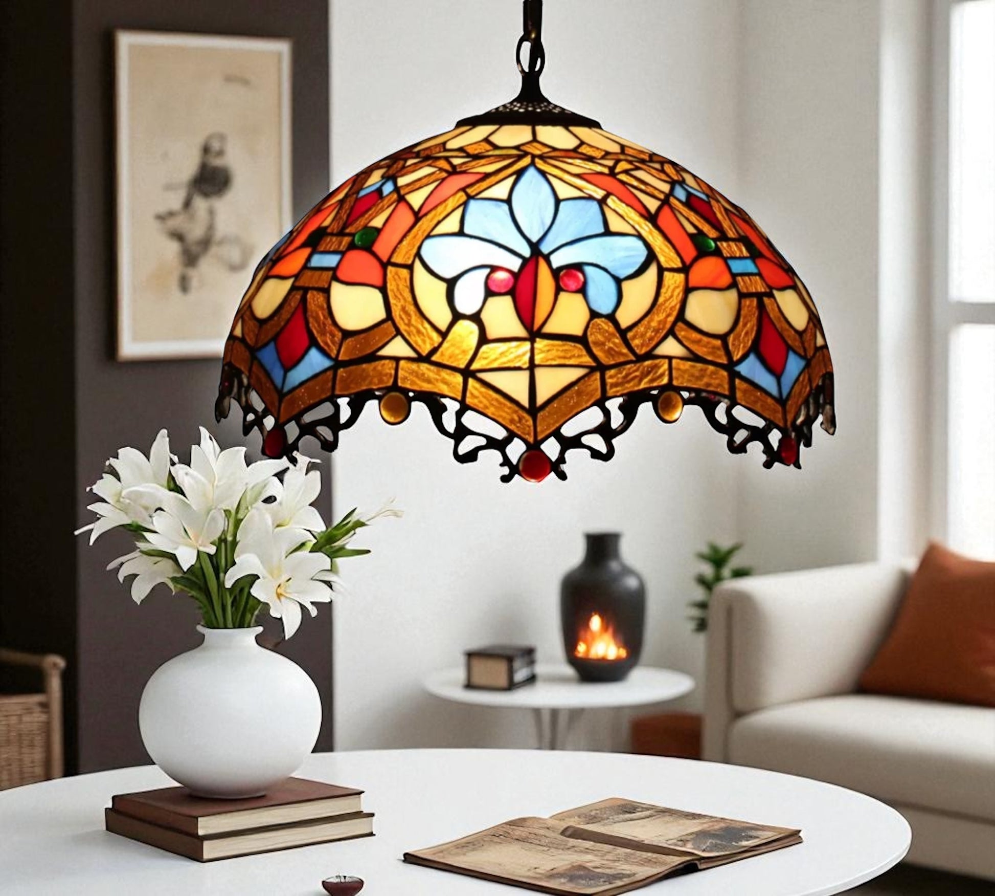 CDH 16" Tiffany Pendant Lamp 40cm shade (18006C)