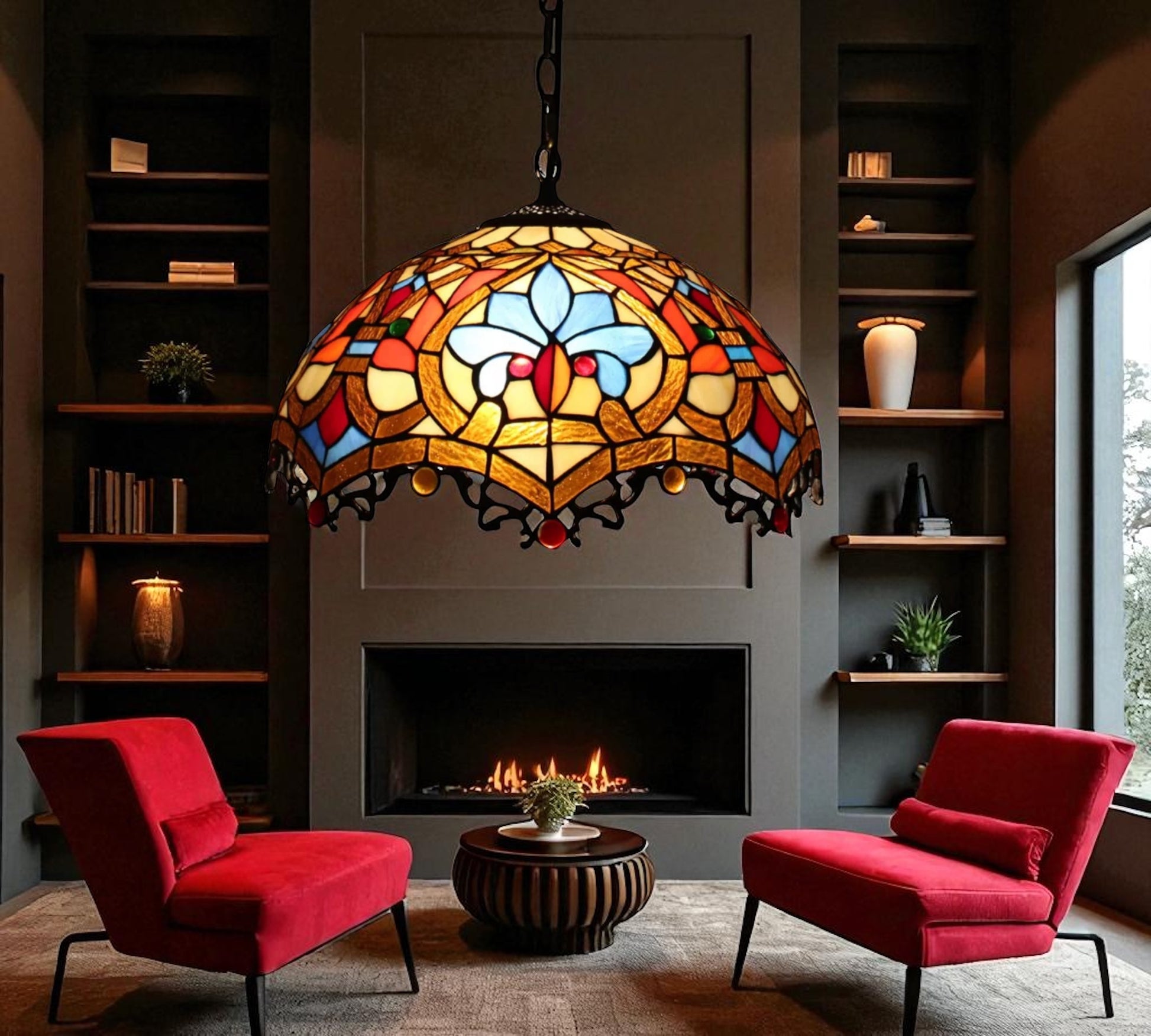 CDH 16" Tiffany Pendant Lamp 40cm shade (18006C)