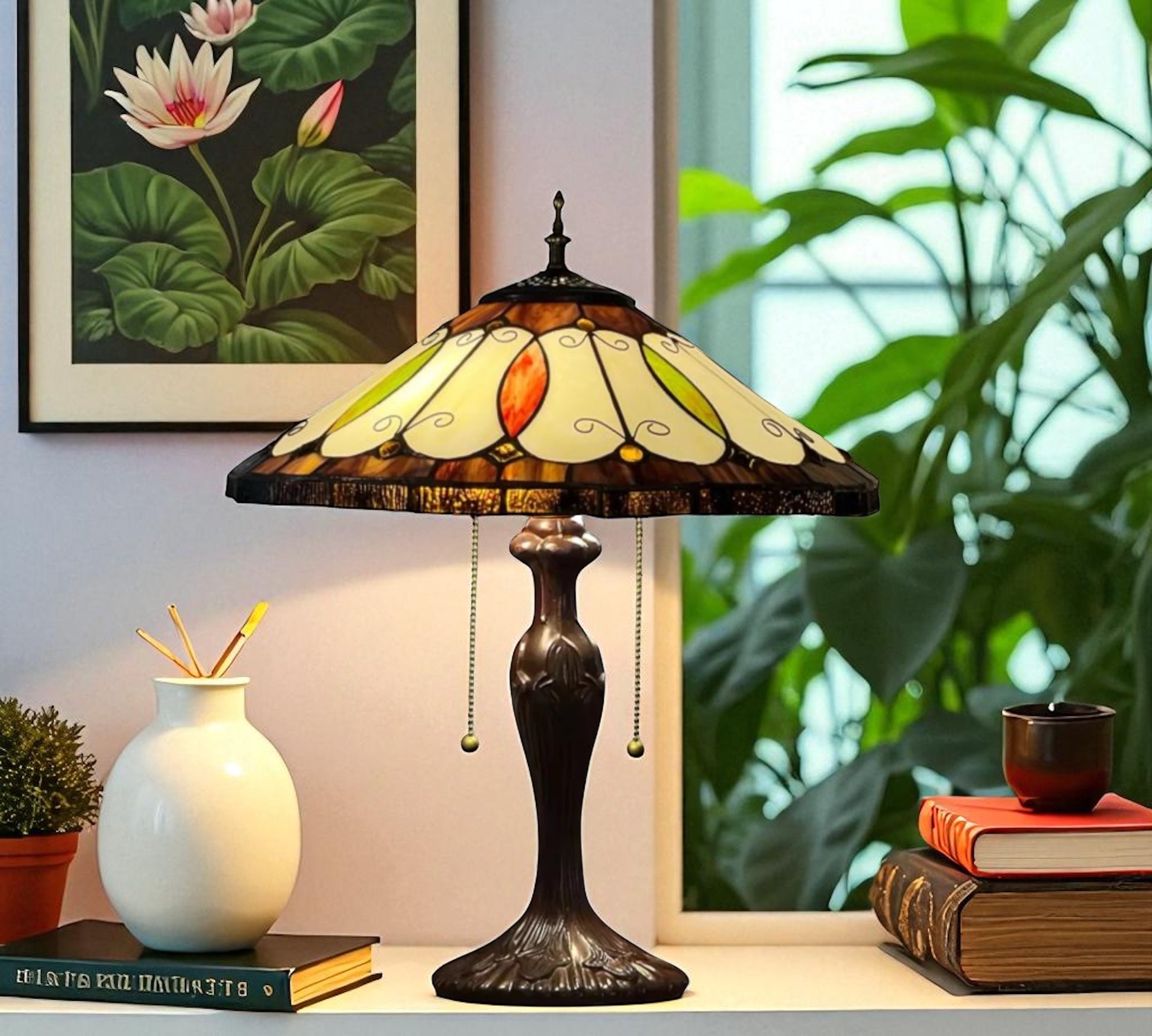 CDH 16" Tiffany Table Lamp 40cm Shade (14002T)