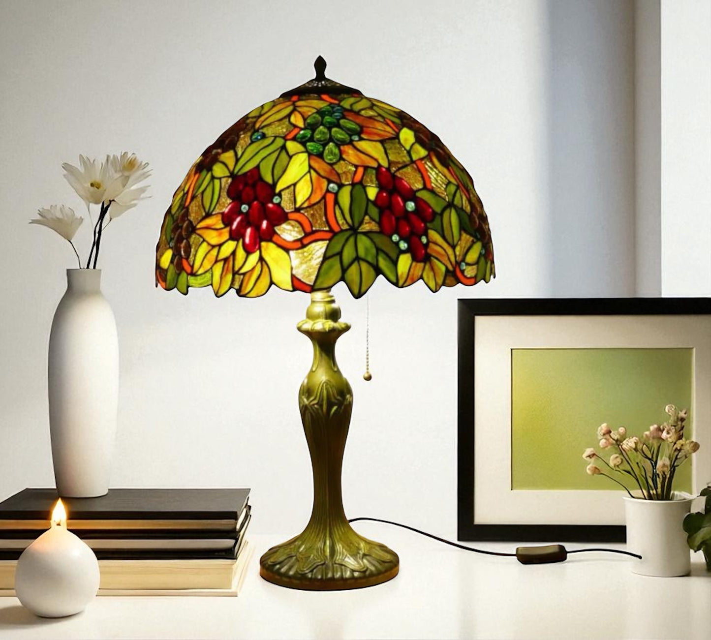 CDH 16" Tiffany Table Lamp 40cm Shade (15001)