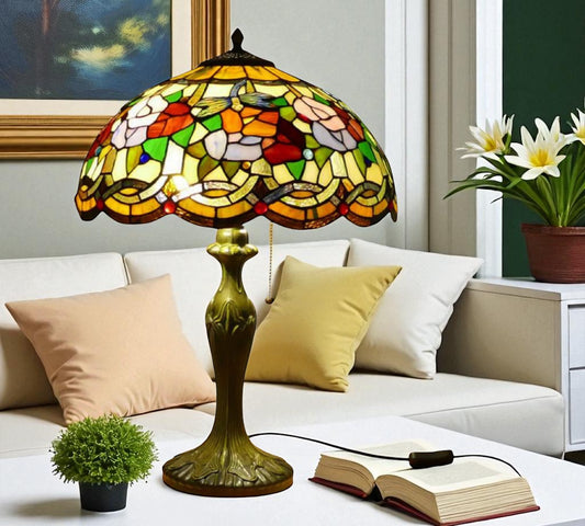 CDH 16" Tiffany Table Lamp 40cm Shade (15002)