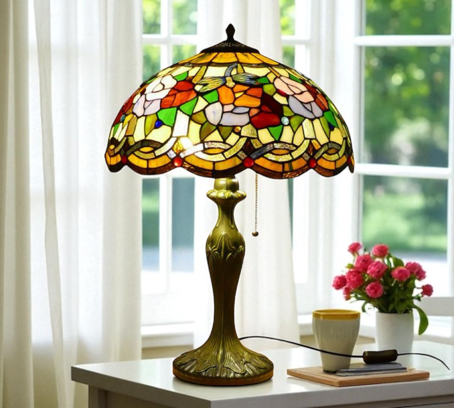 CDH 16" Tiffany Table Lamp 40cm Shade (15002)
