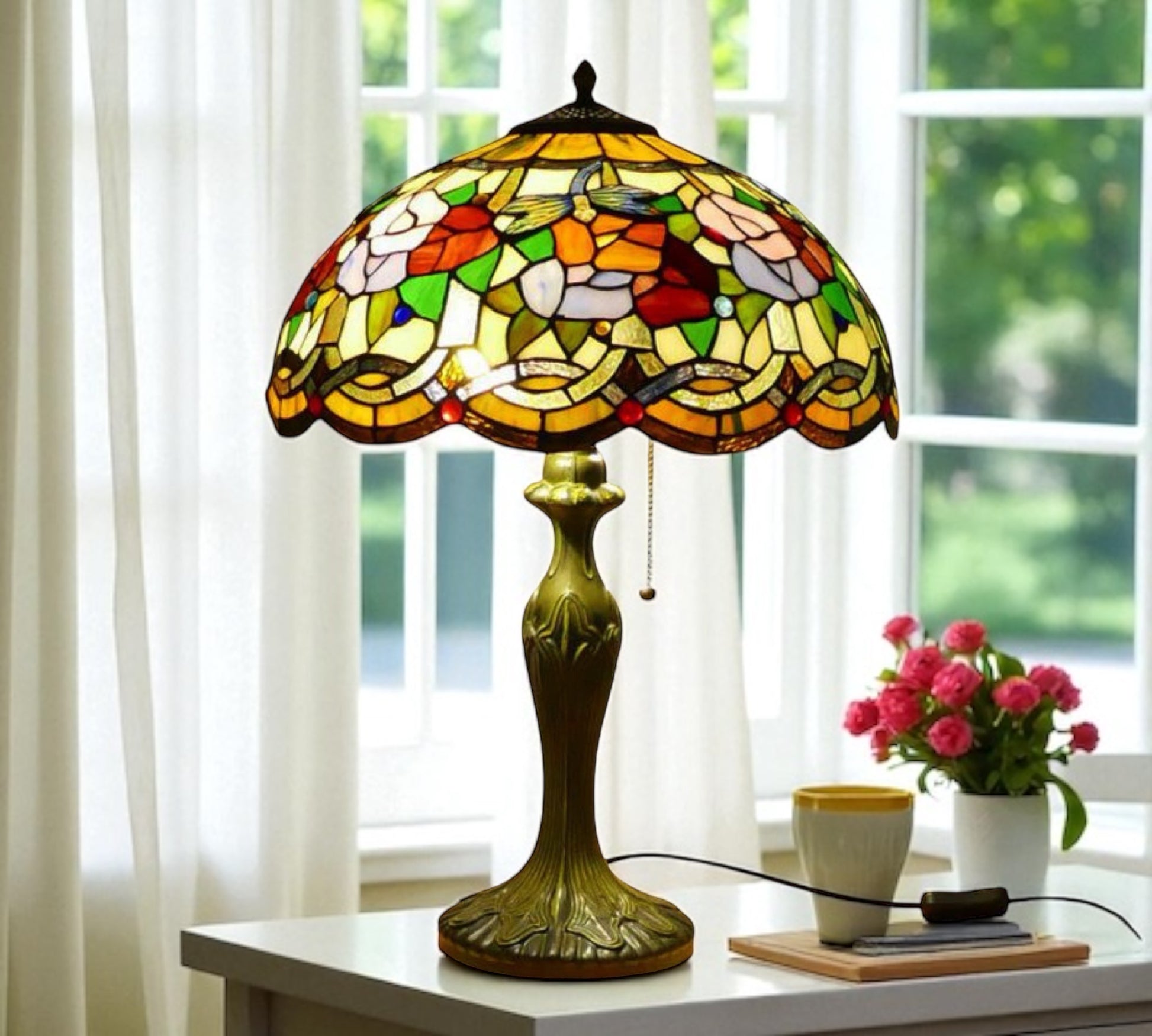 CDH 16" Tiffany Table Lamp 40cm Shade (15002)