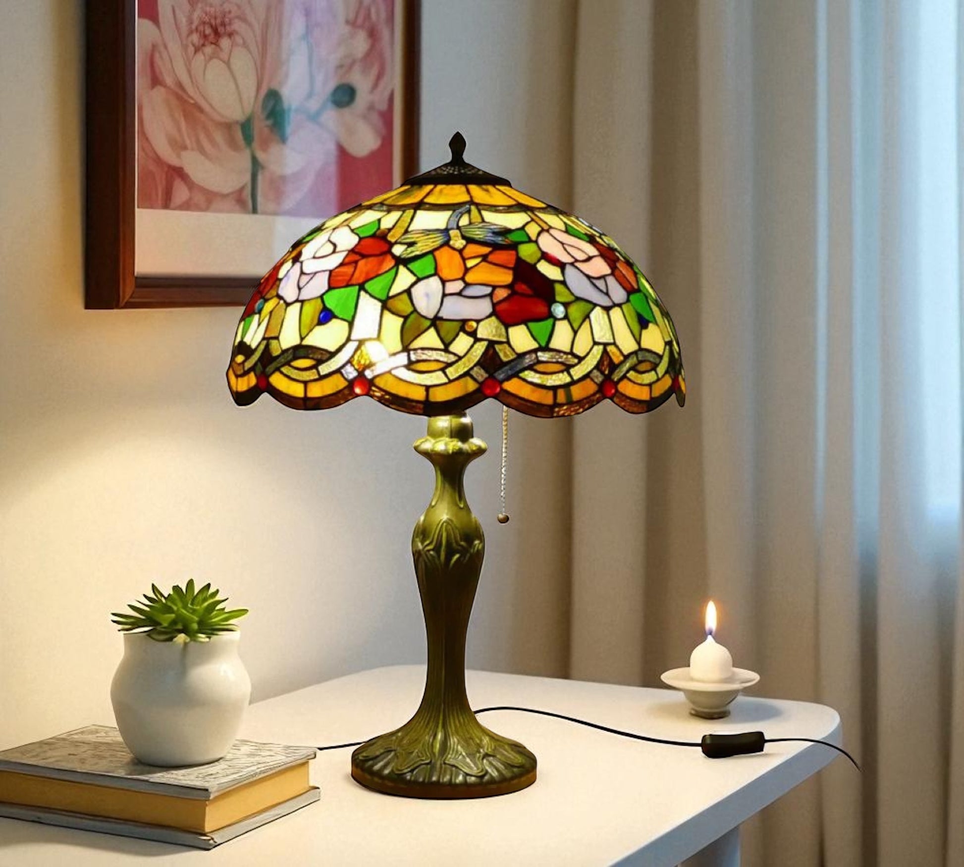 CDH 16" Tiffany Table Lamp 40cm Shade (15002)