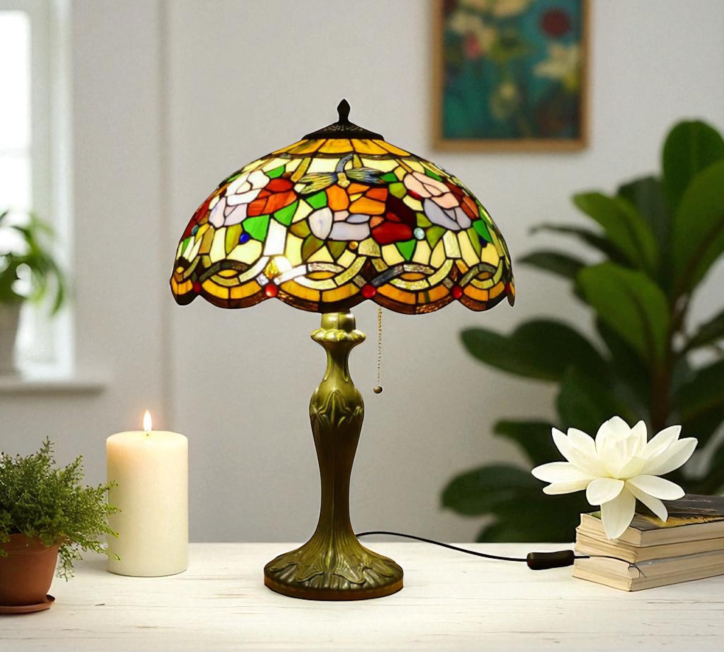 CDH 16" Tiffany Table Lamp 40cm Shade (15002)