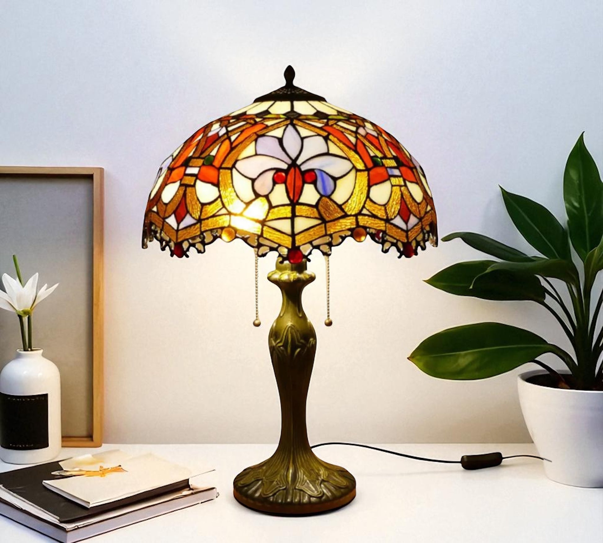 CDH 16" Tiffany Table Lamp 40cm Shade (15003)