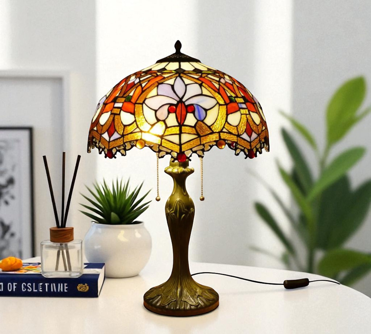 CDH 16" Tiffany Table Lamp 40cm Shade (15003)