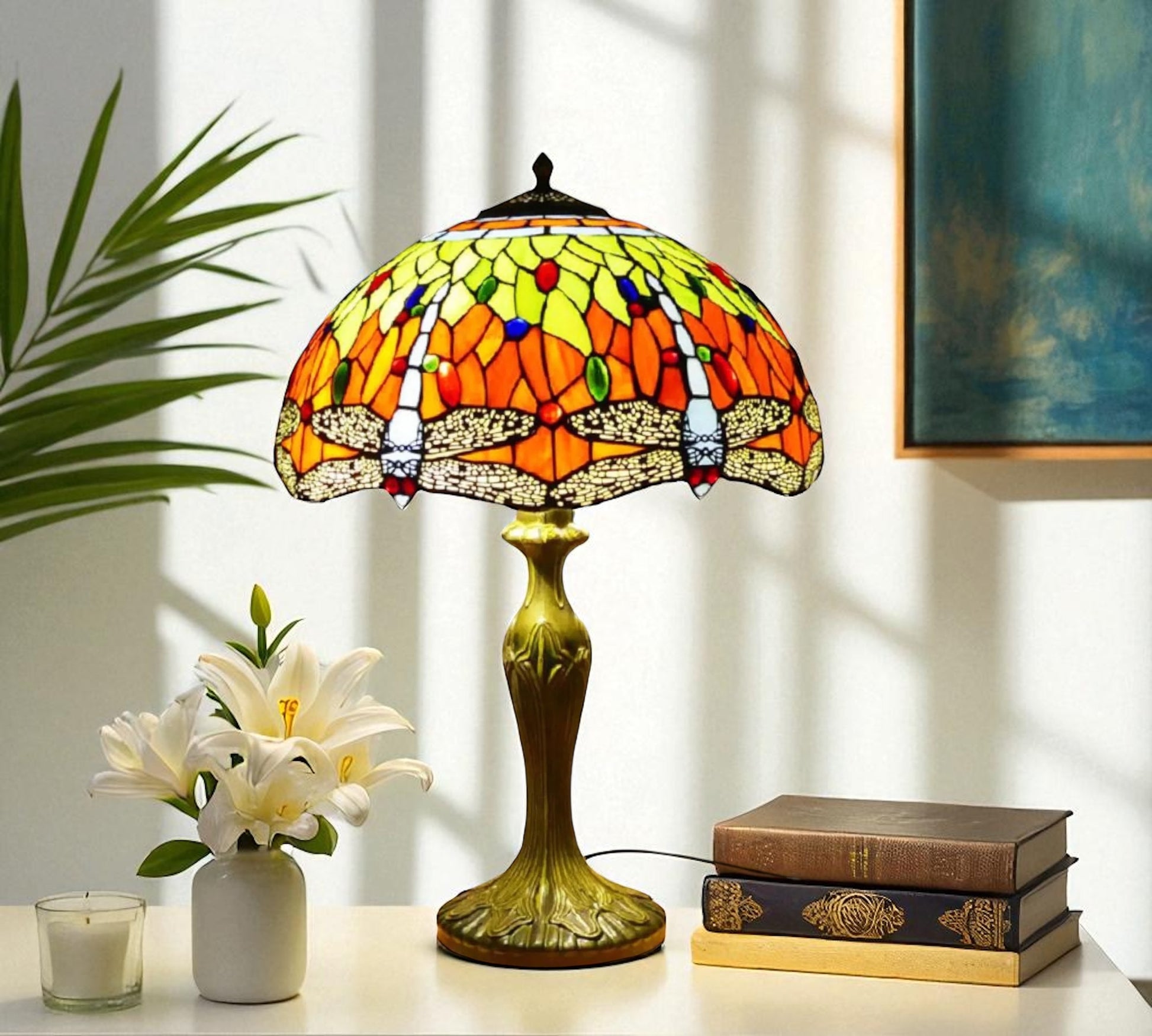 CDH 16" Tiffany Table Lamp 40cm Shade (15004)