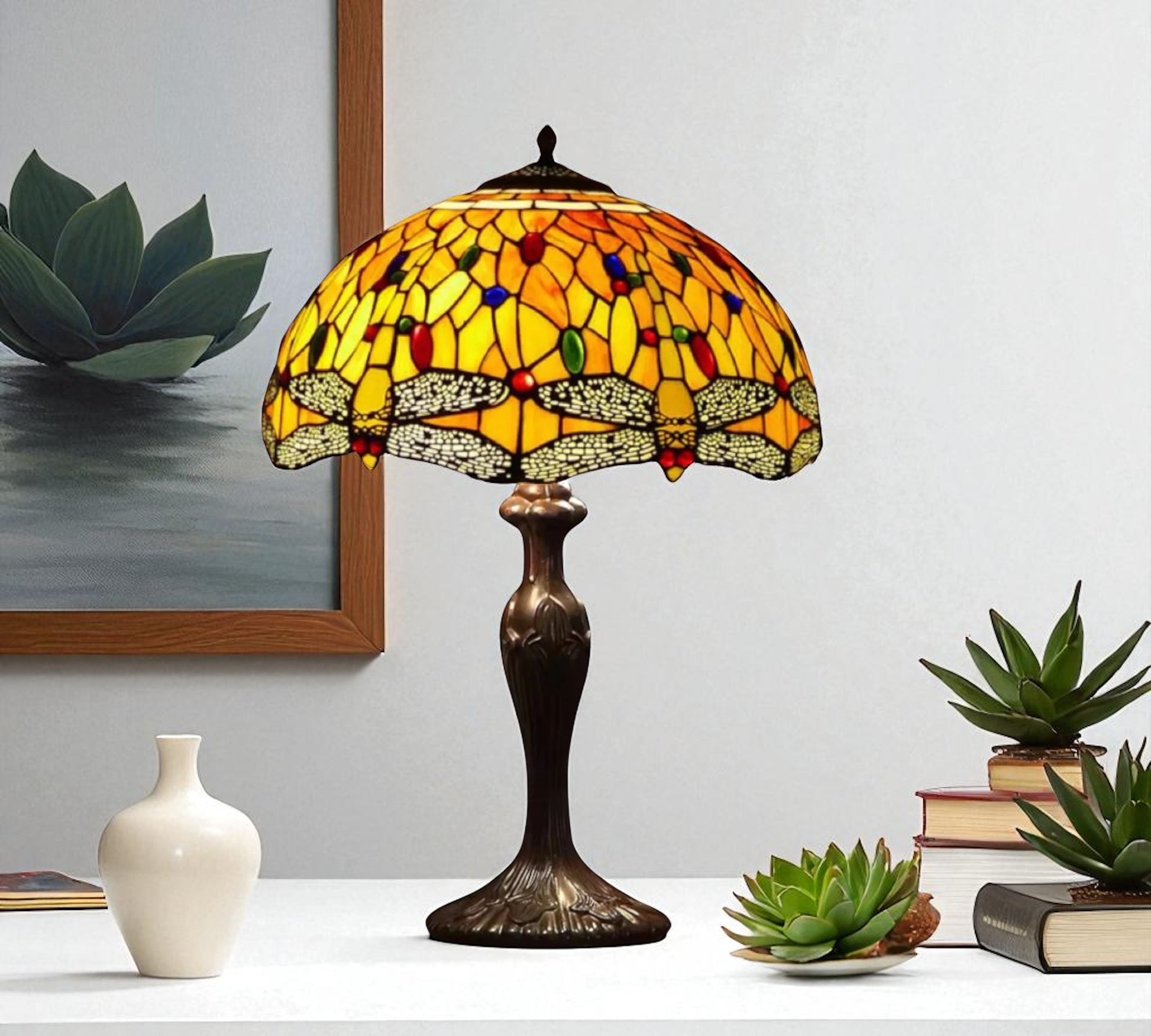 CDH 16" Tiffany Table Lamp 40cm Shade (15005)