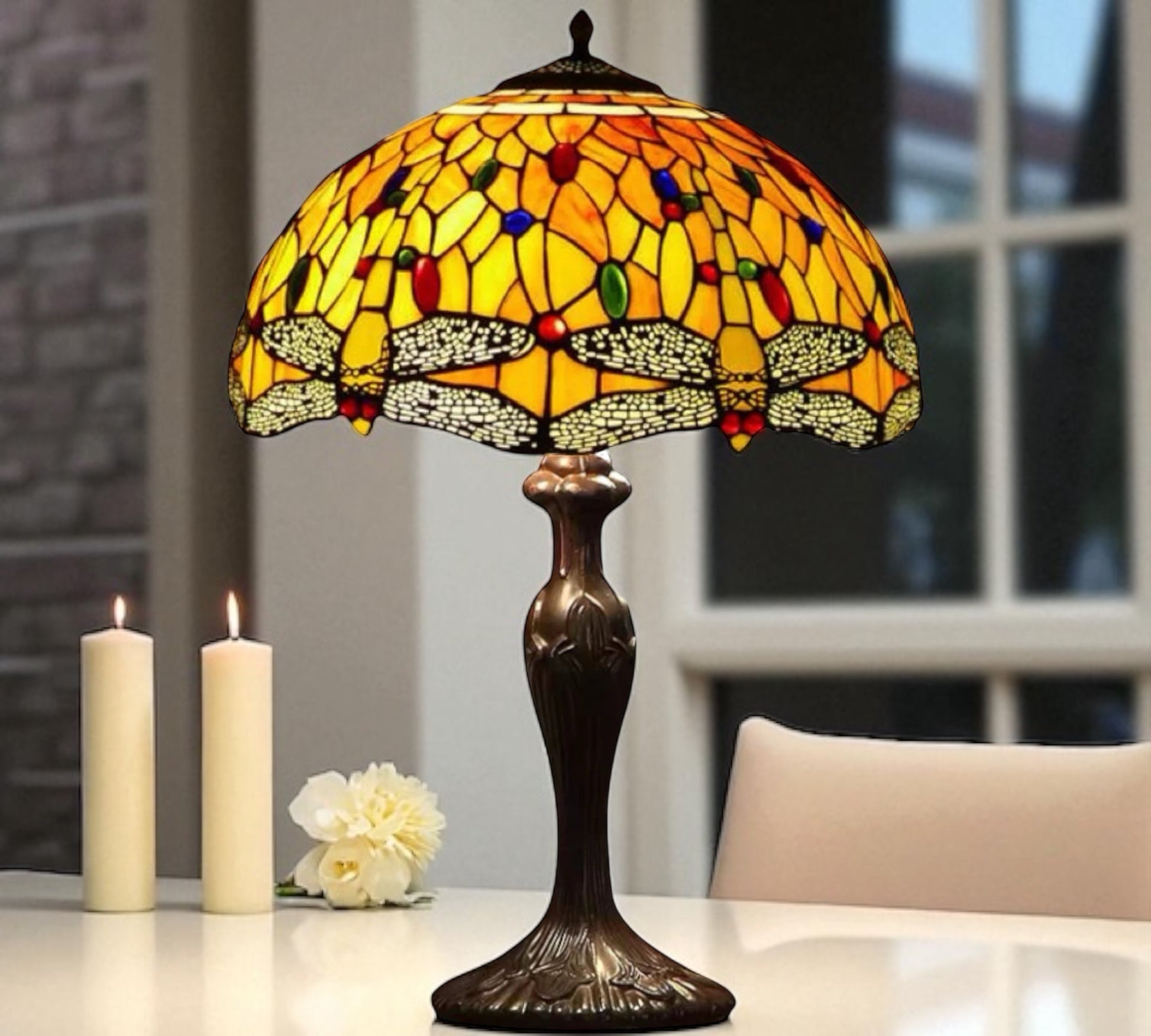 CDH 16" Tiffany Table Lamp 40cm Shade (15005)